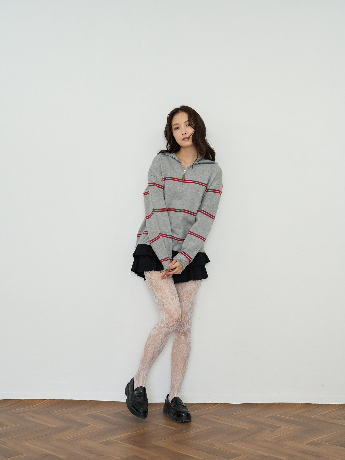 border half zip knit