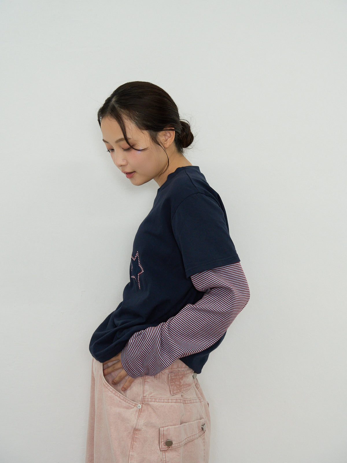 star border layered long sleeve tee
