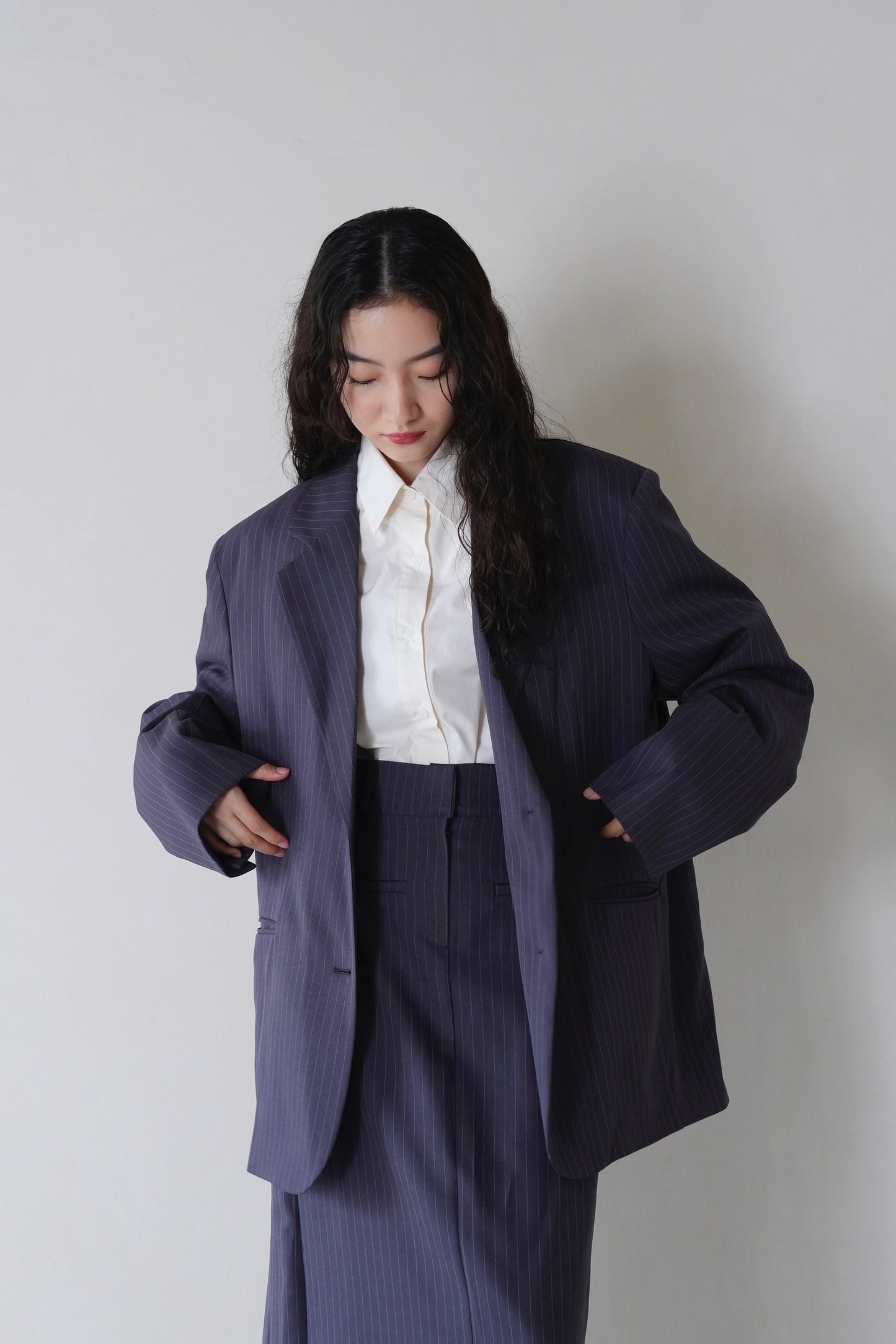 over size stripe jacket