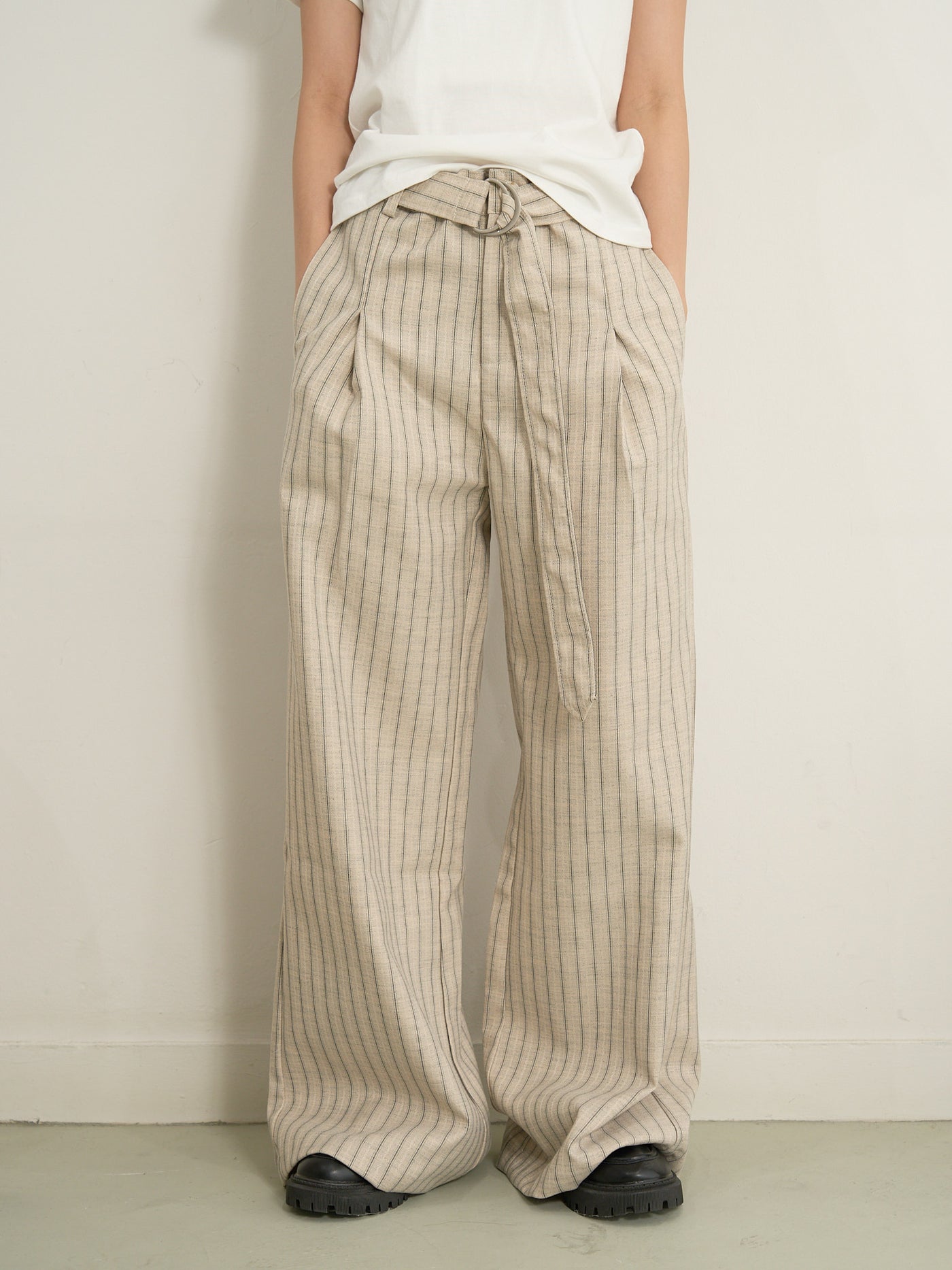 stripe wide pants
