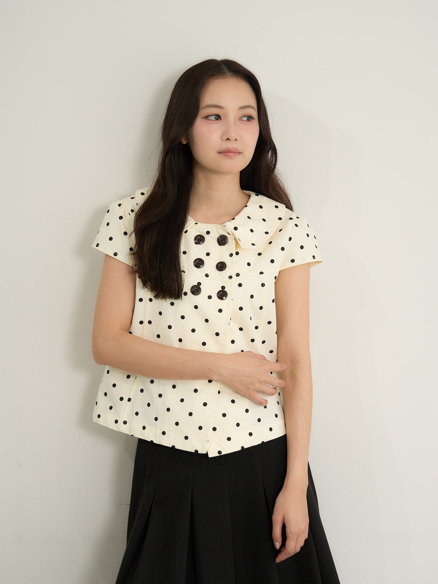 dot button blouse