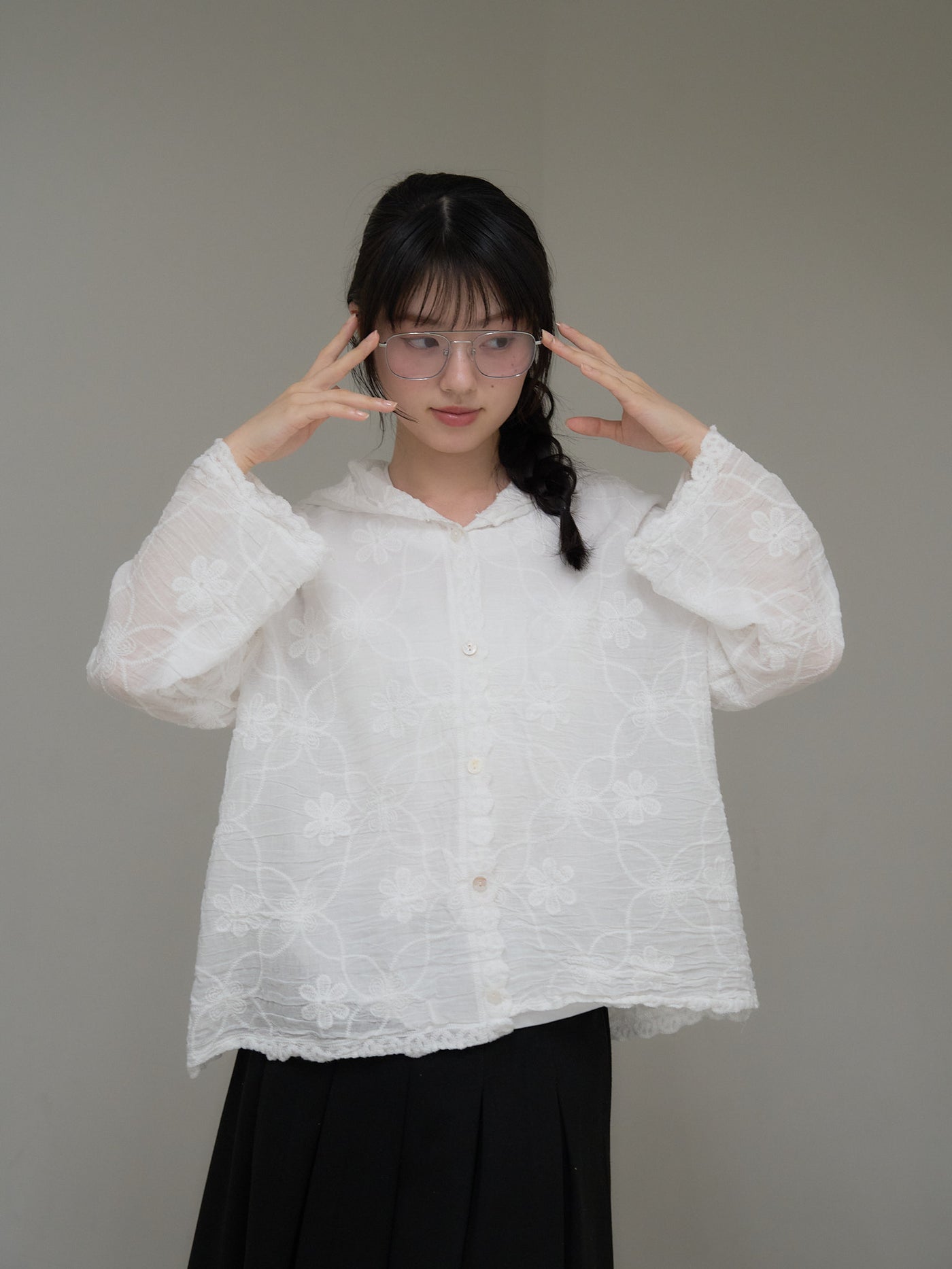 embroidery lace hoodie