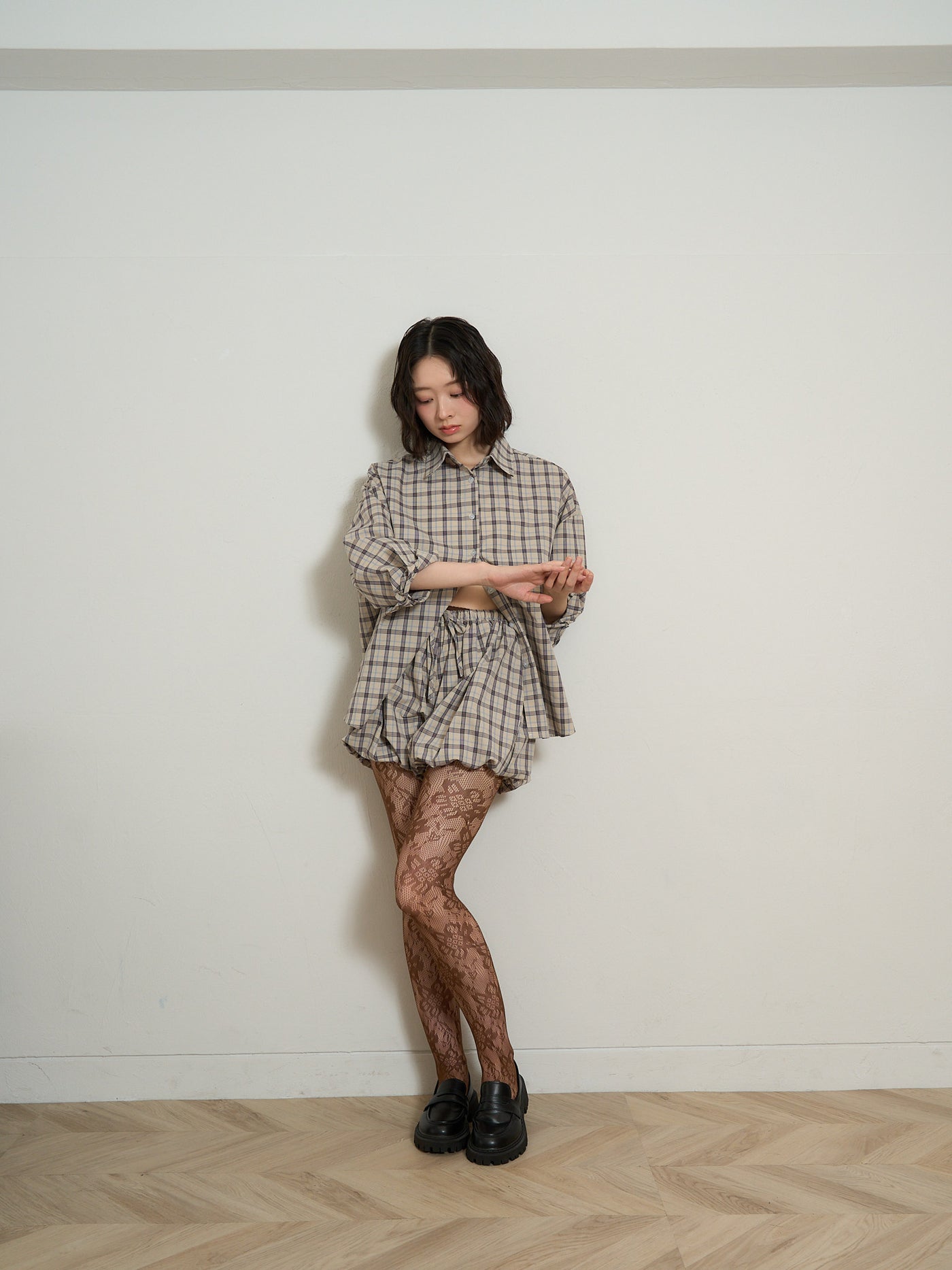 check shirt set