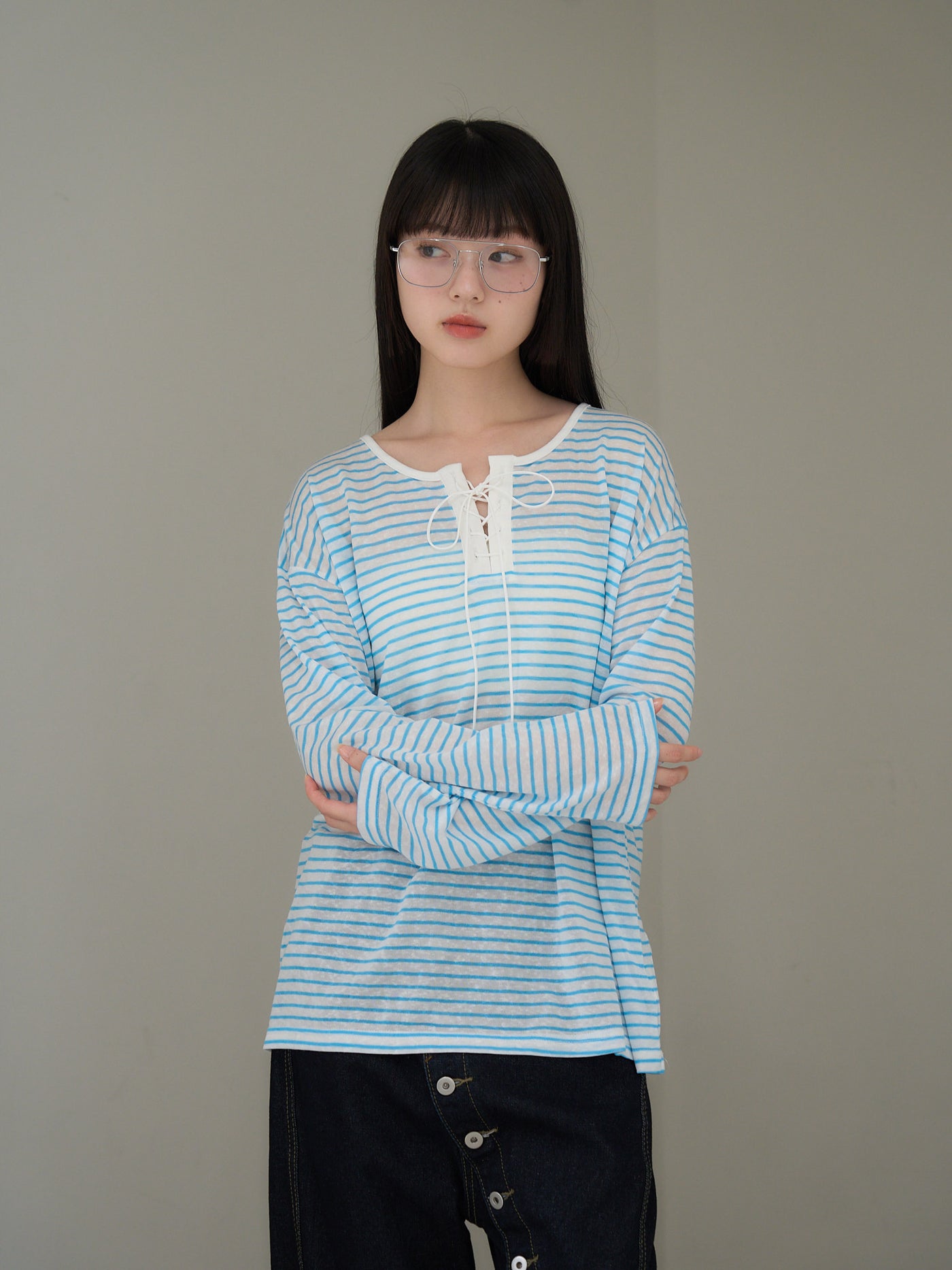french border long sleeve knit