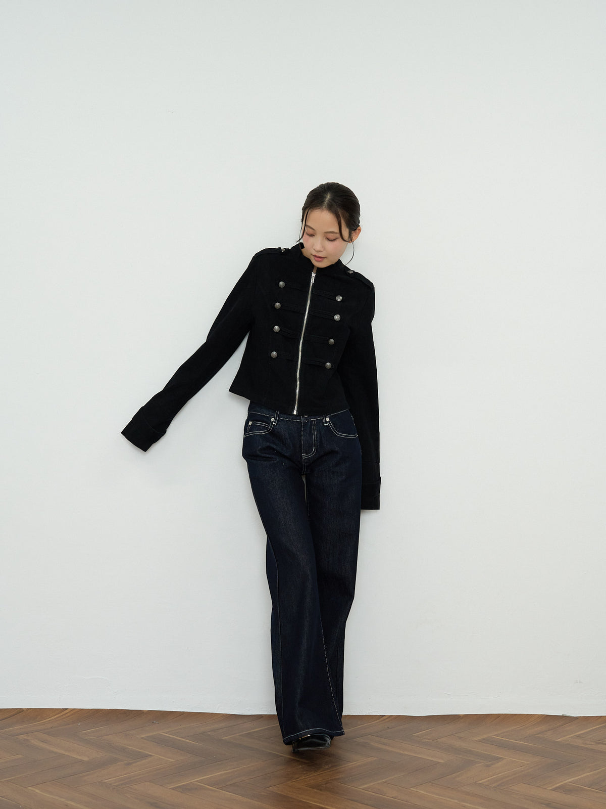 napoleon button short jacket