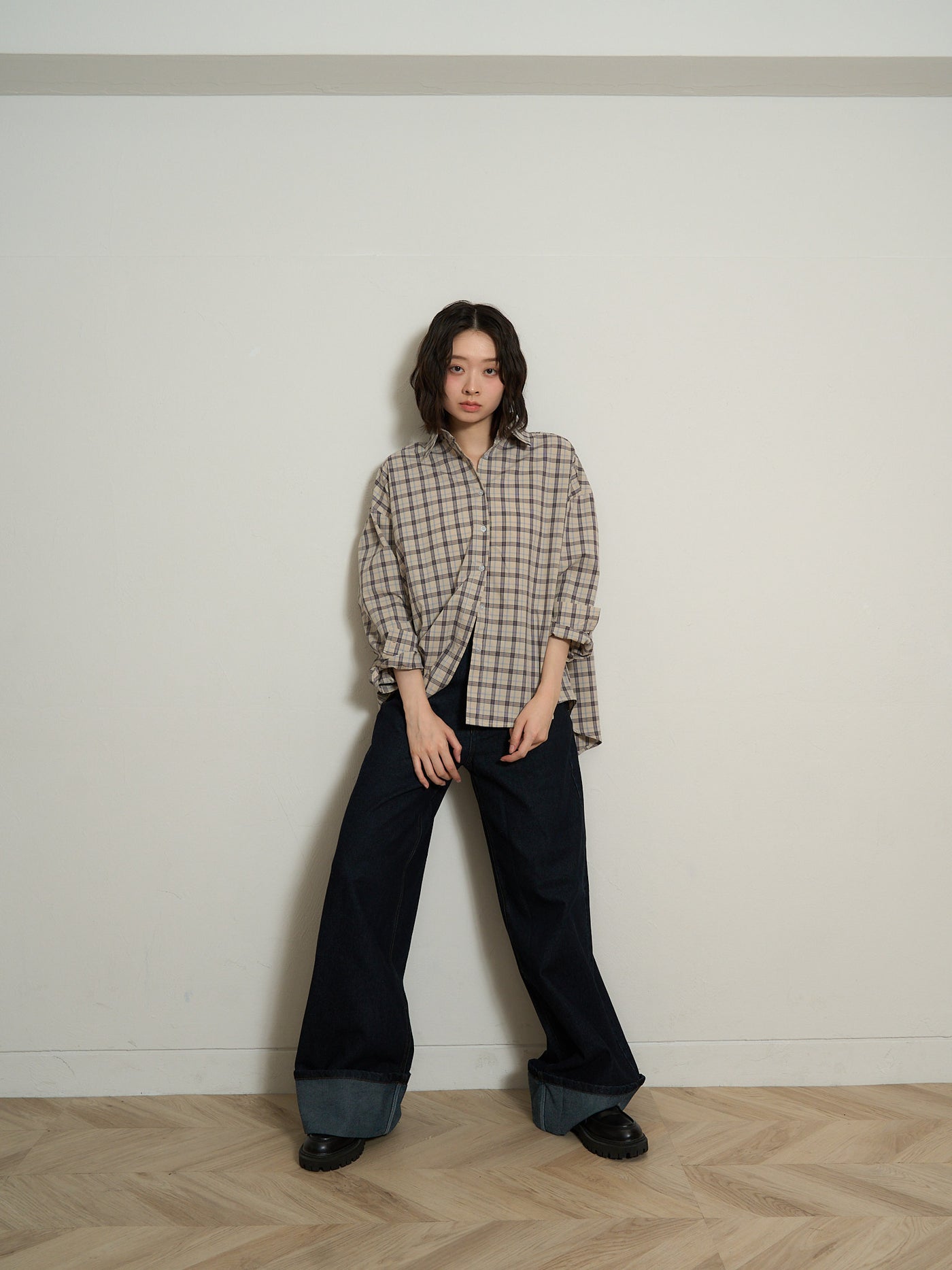 check shirt set