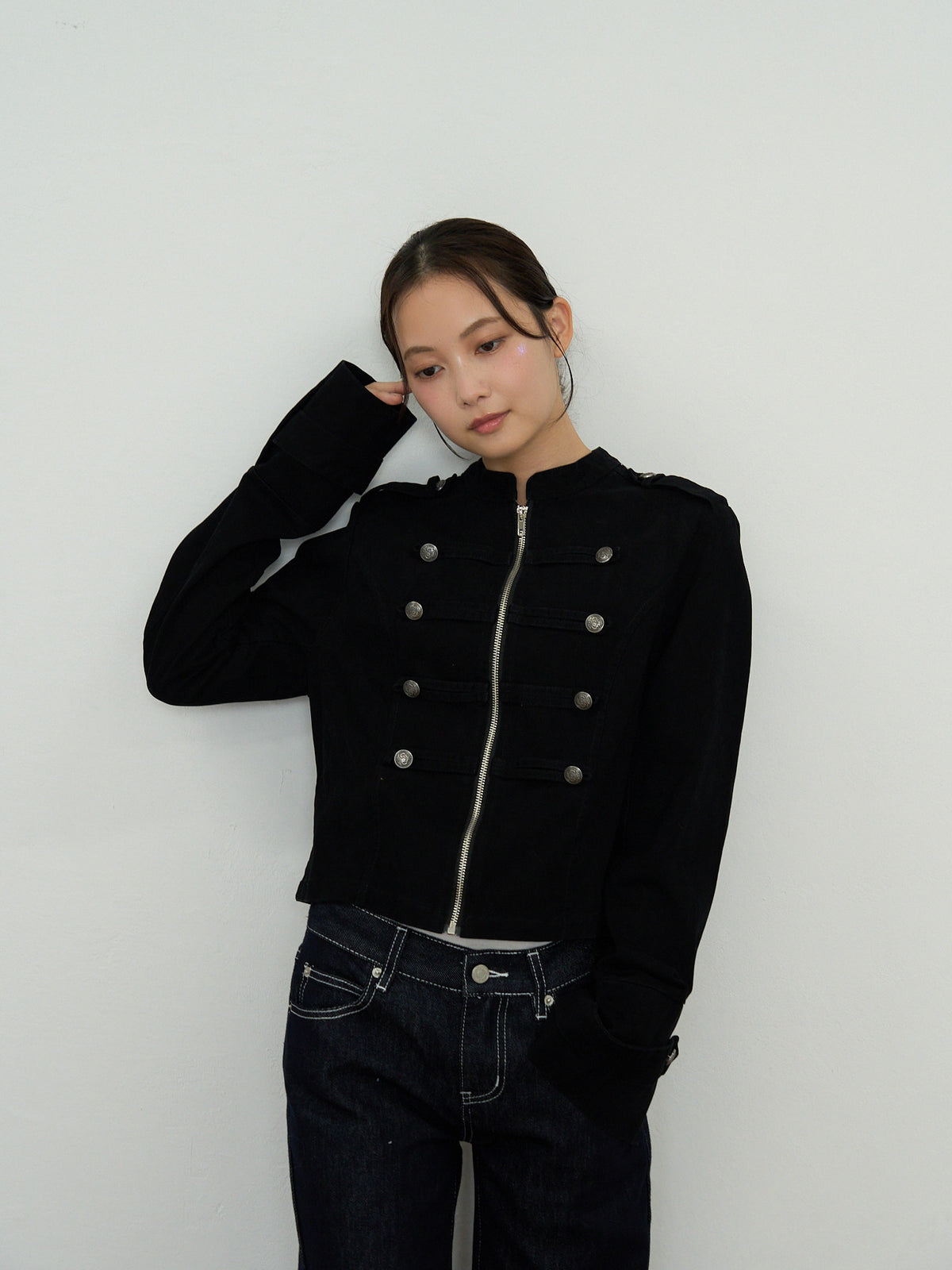 napoleon button short jacket