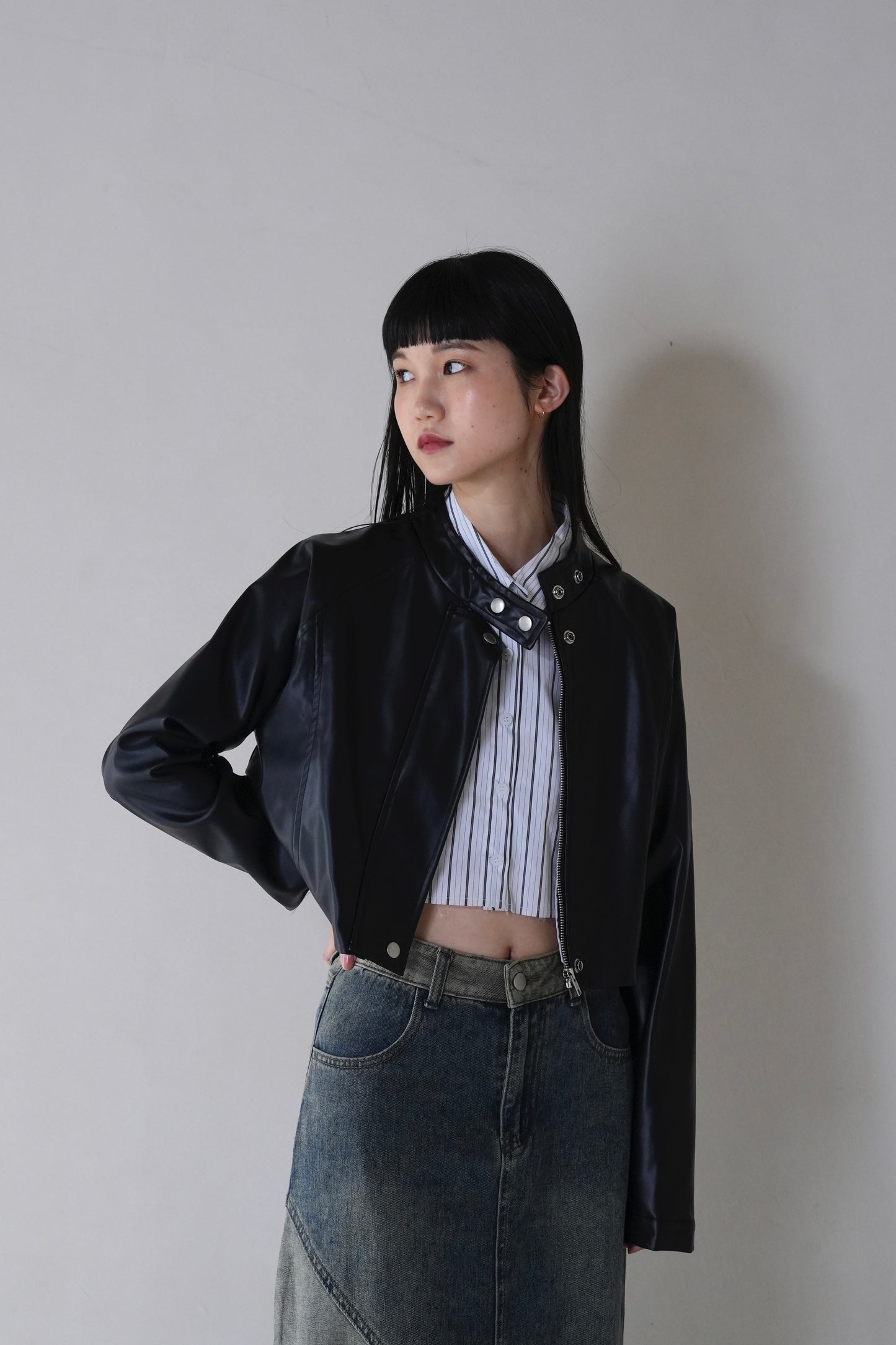 fake leather riders jacket