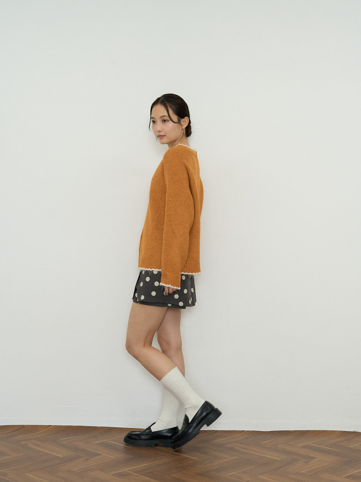 color button knit cardigan