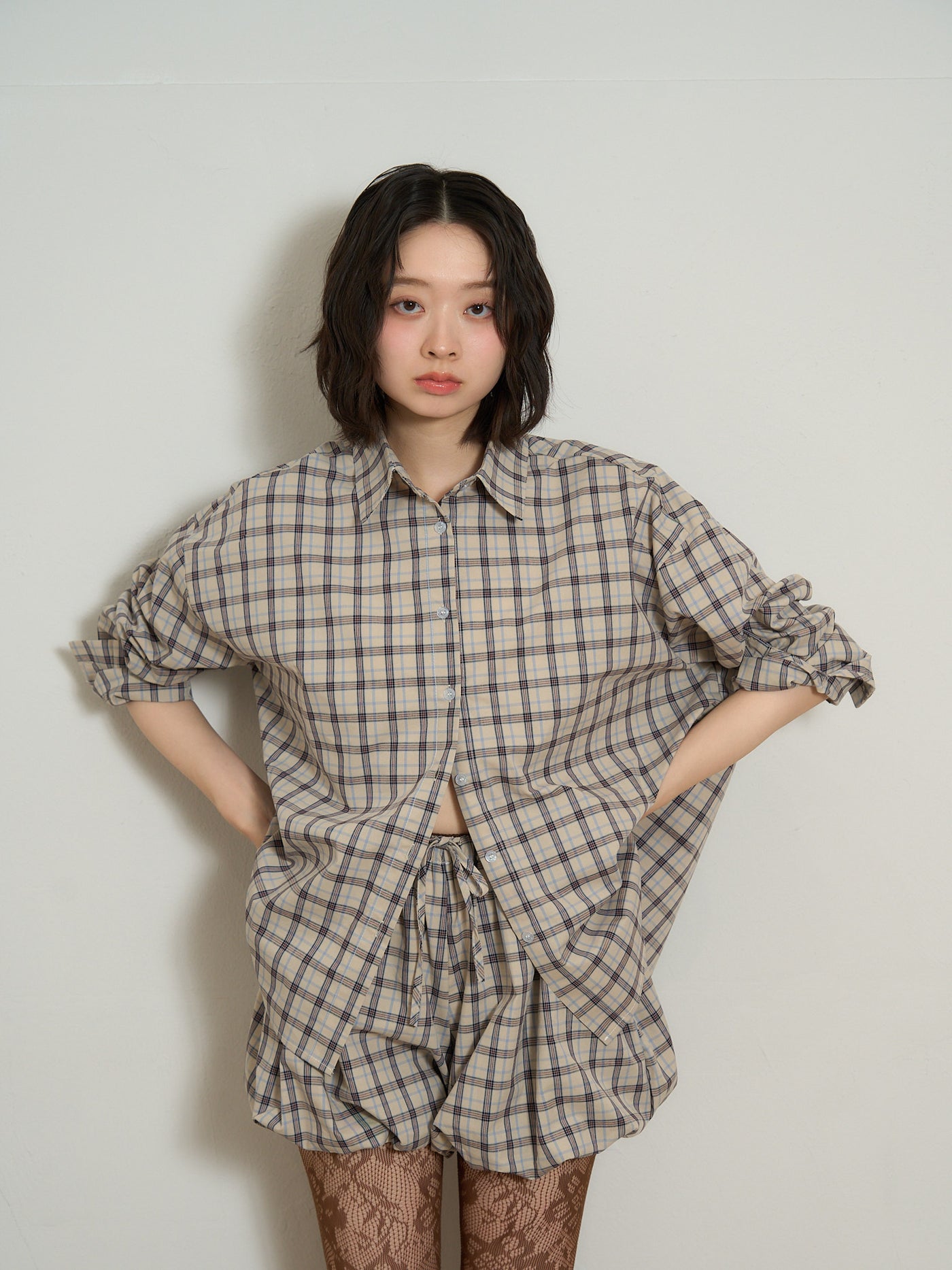 check shirt set