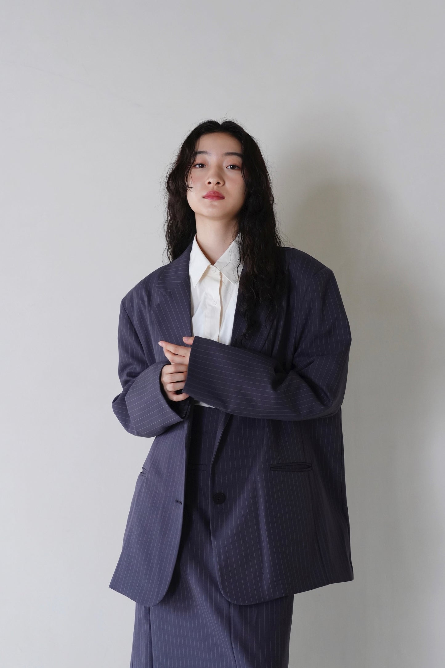 over size stripe jacket