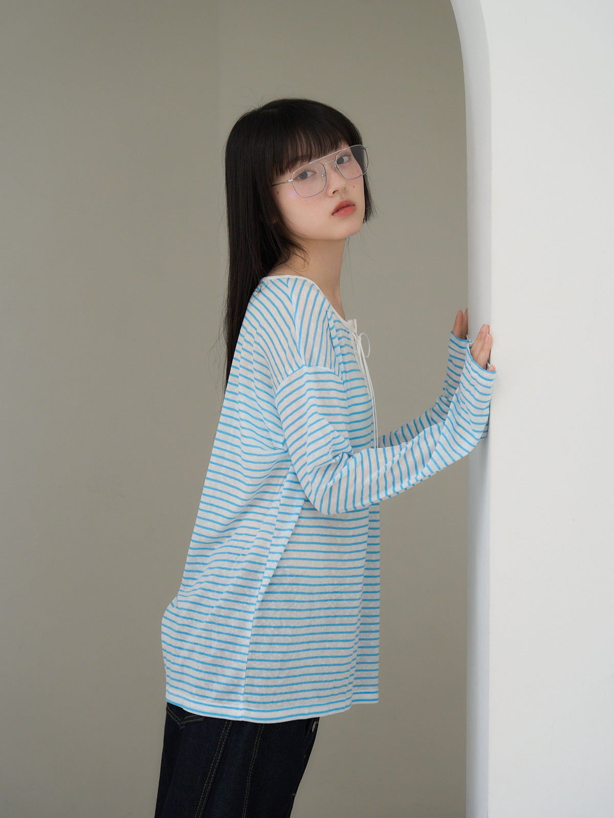 french border long sleeve knit