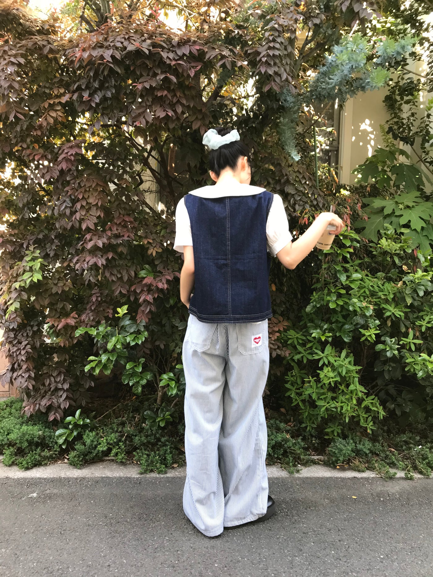 ストライプ ワイドパンツ 大人カジュアル レディース Uenui