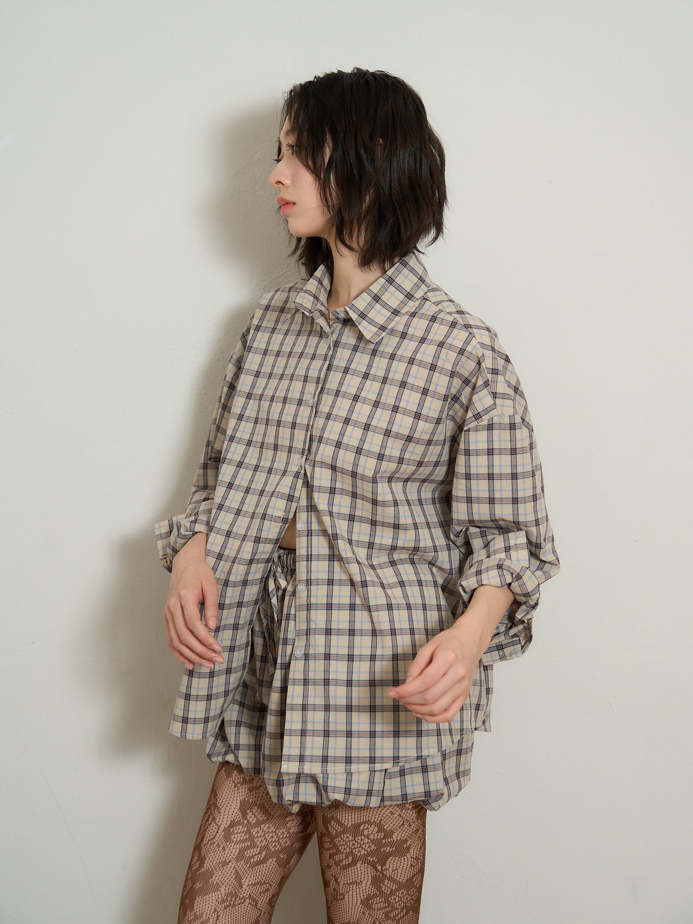 check shirt set