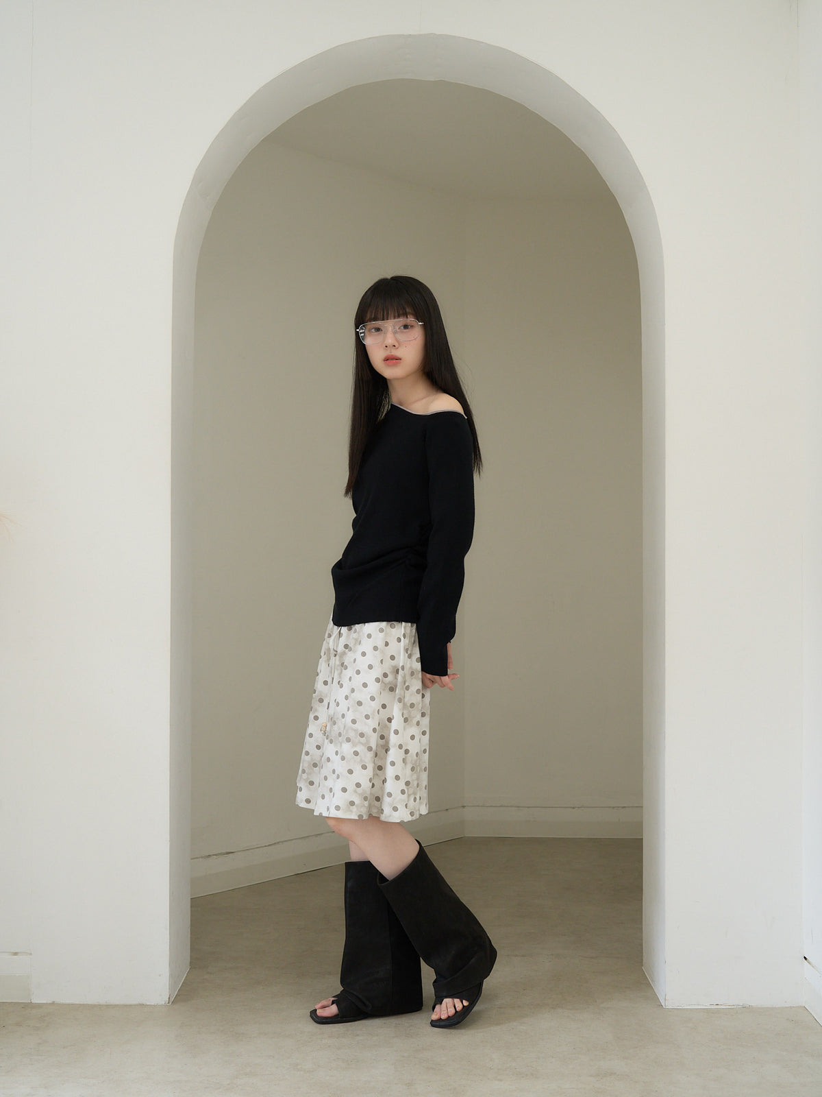 dot line skirt