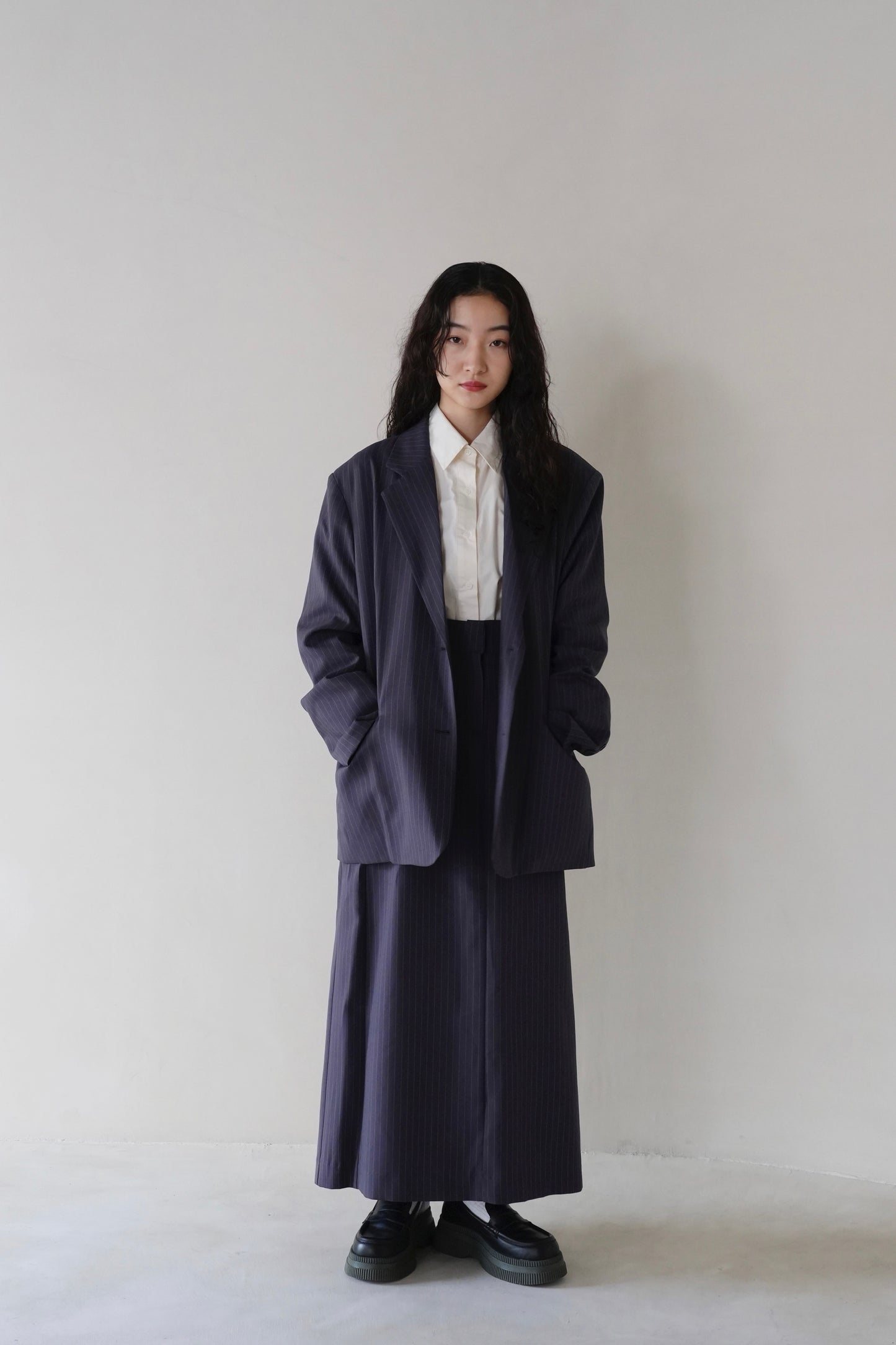 over size stripe jacket