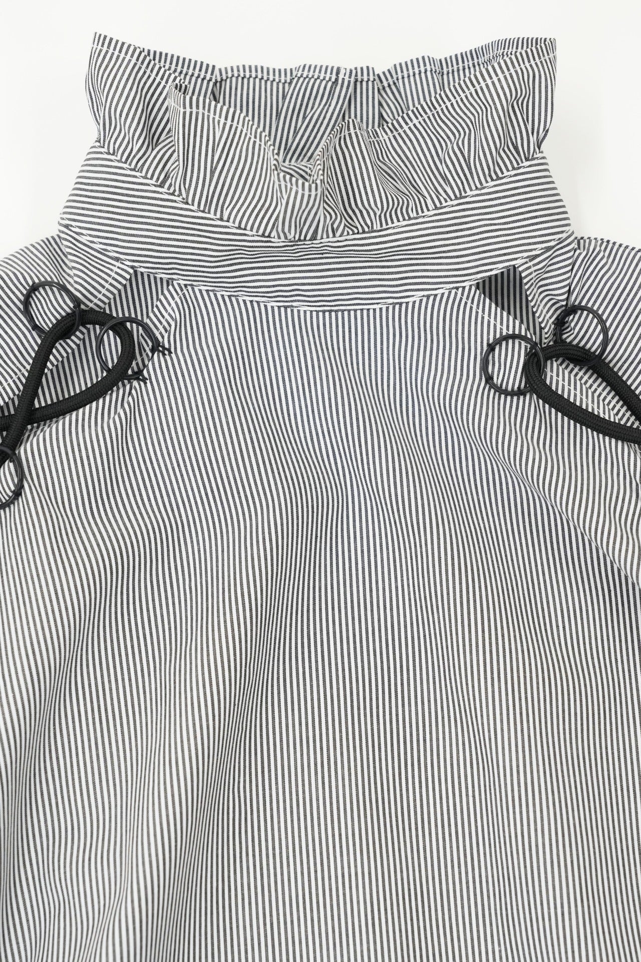 lace up ruffle neck shirt