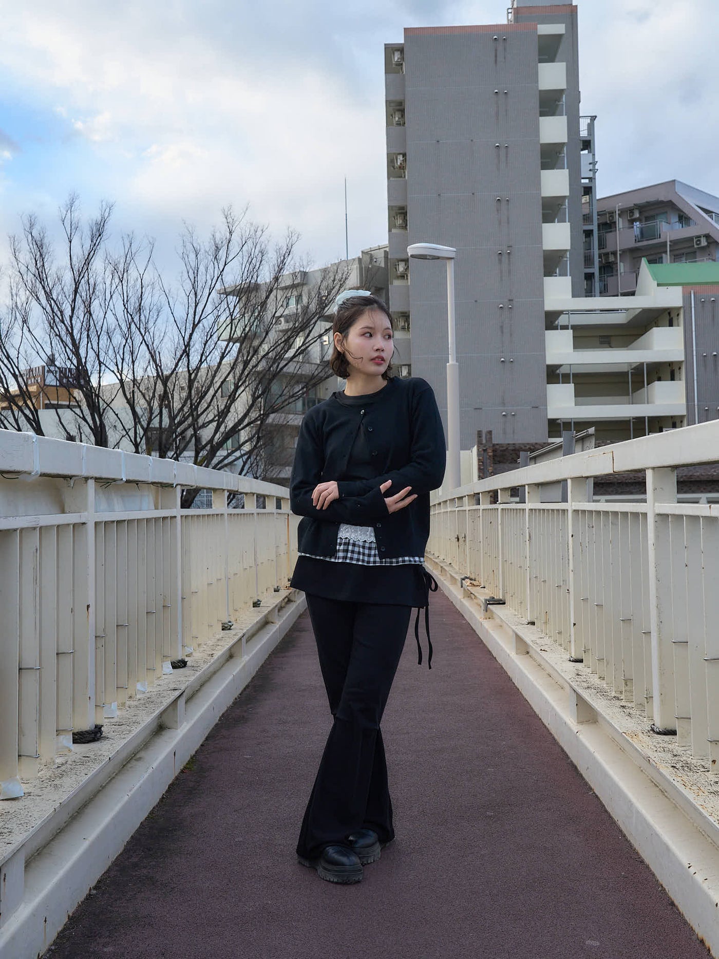 レイヤード フレアパンツ 大人カジュアル レディース Uenui