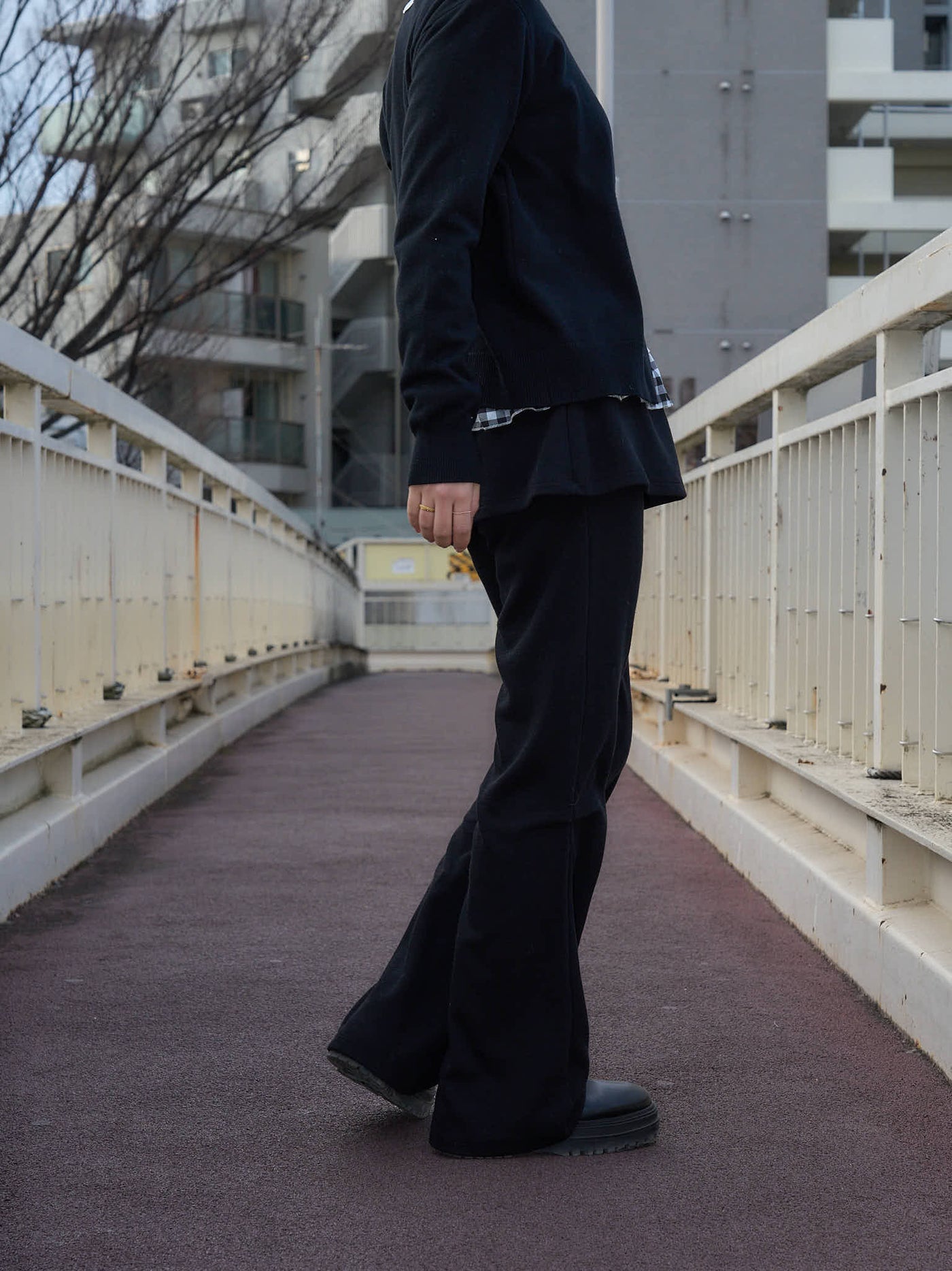 レイヤード フレアパンツ 大人カジュアル レディース Uenui