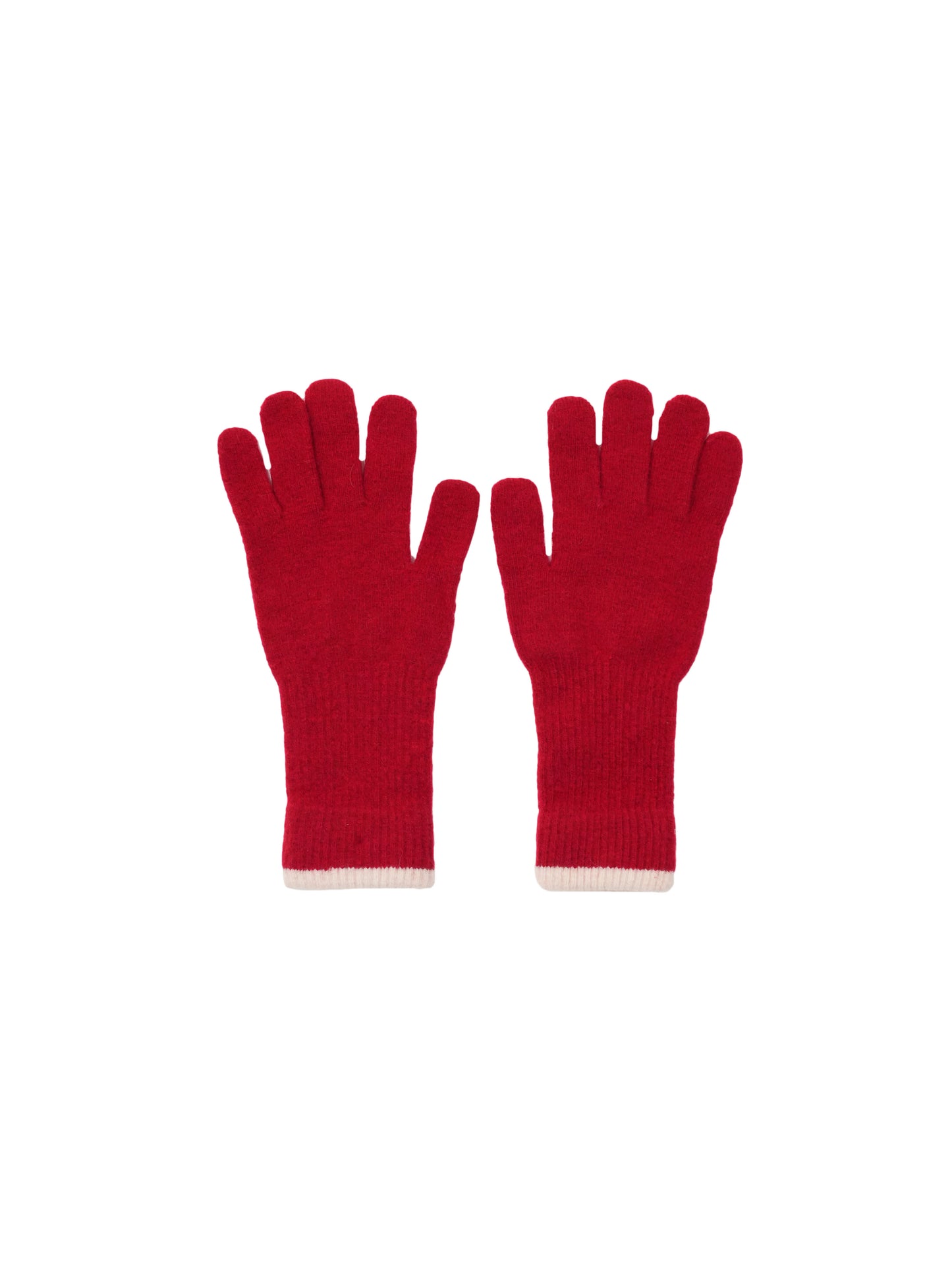 bicolor knit gloves