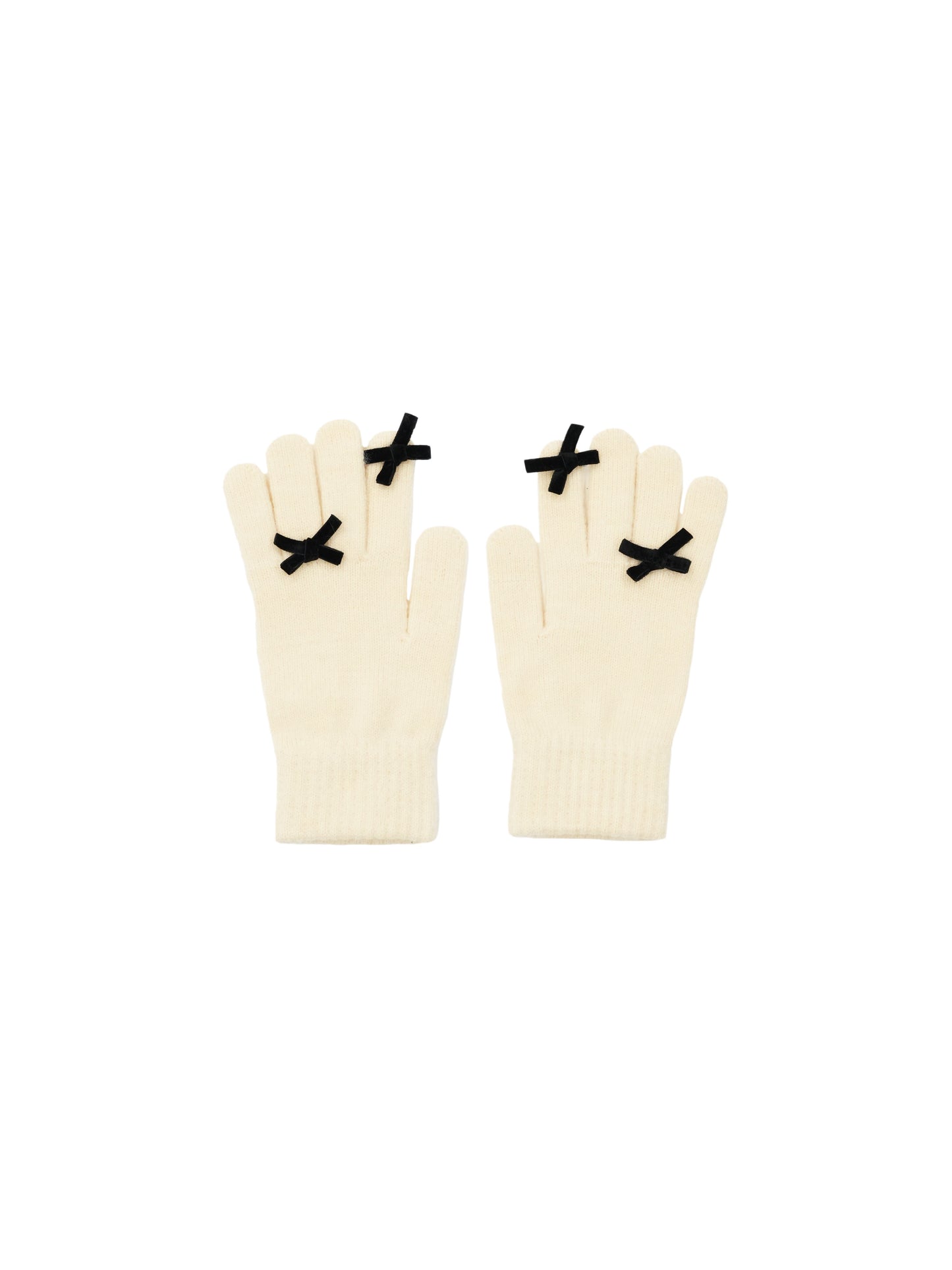 ribbon knit gloves