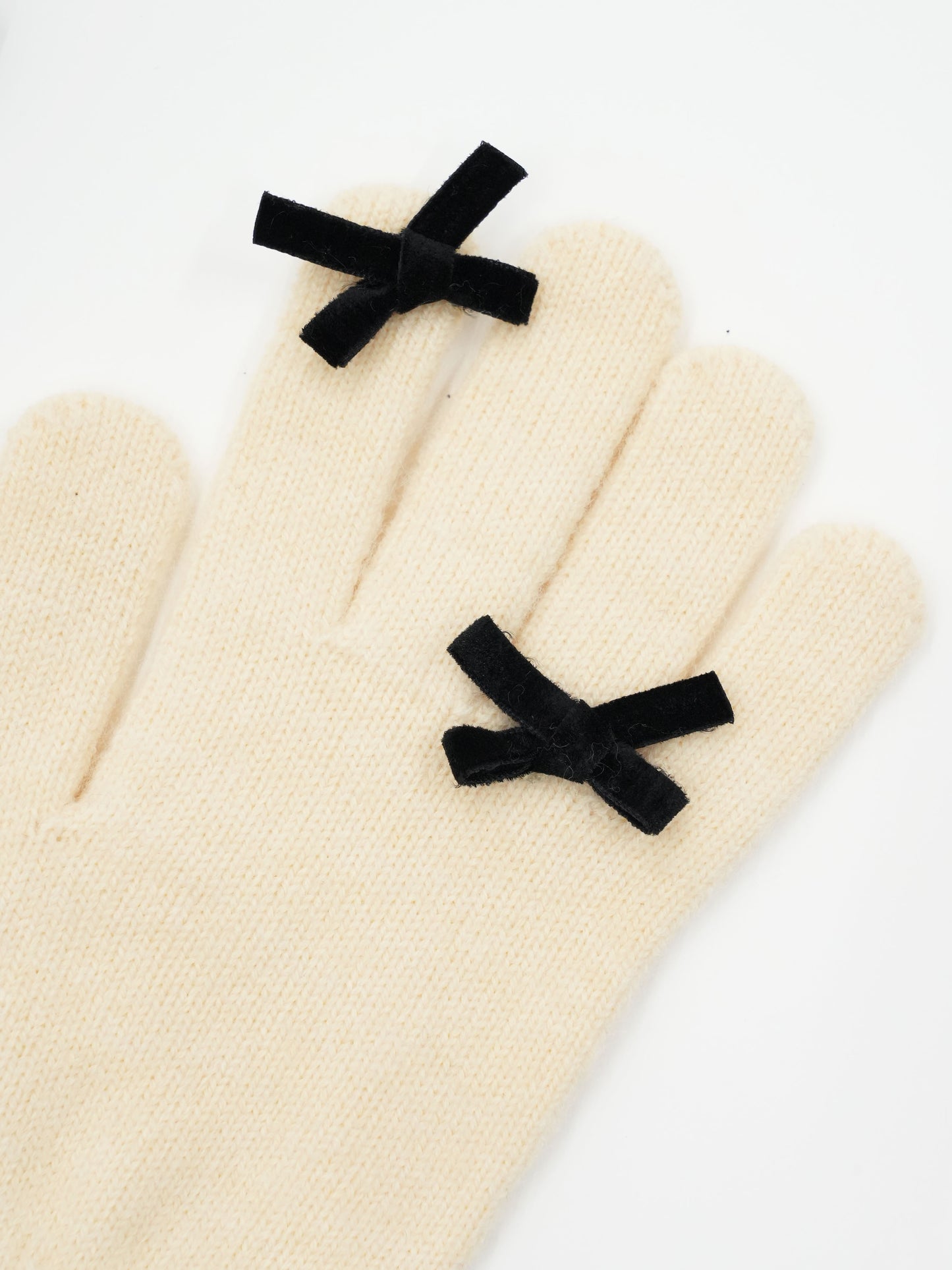 ribbon knit gloves