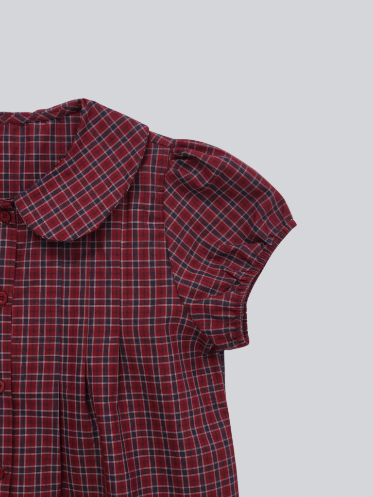 doll collar plaid blouse