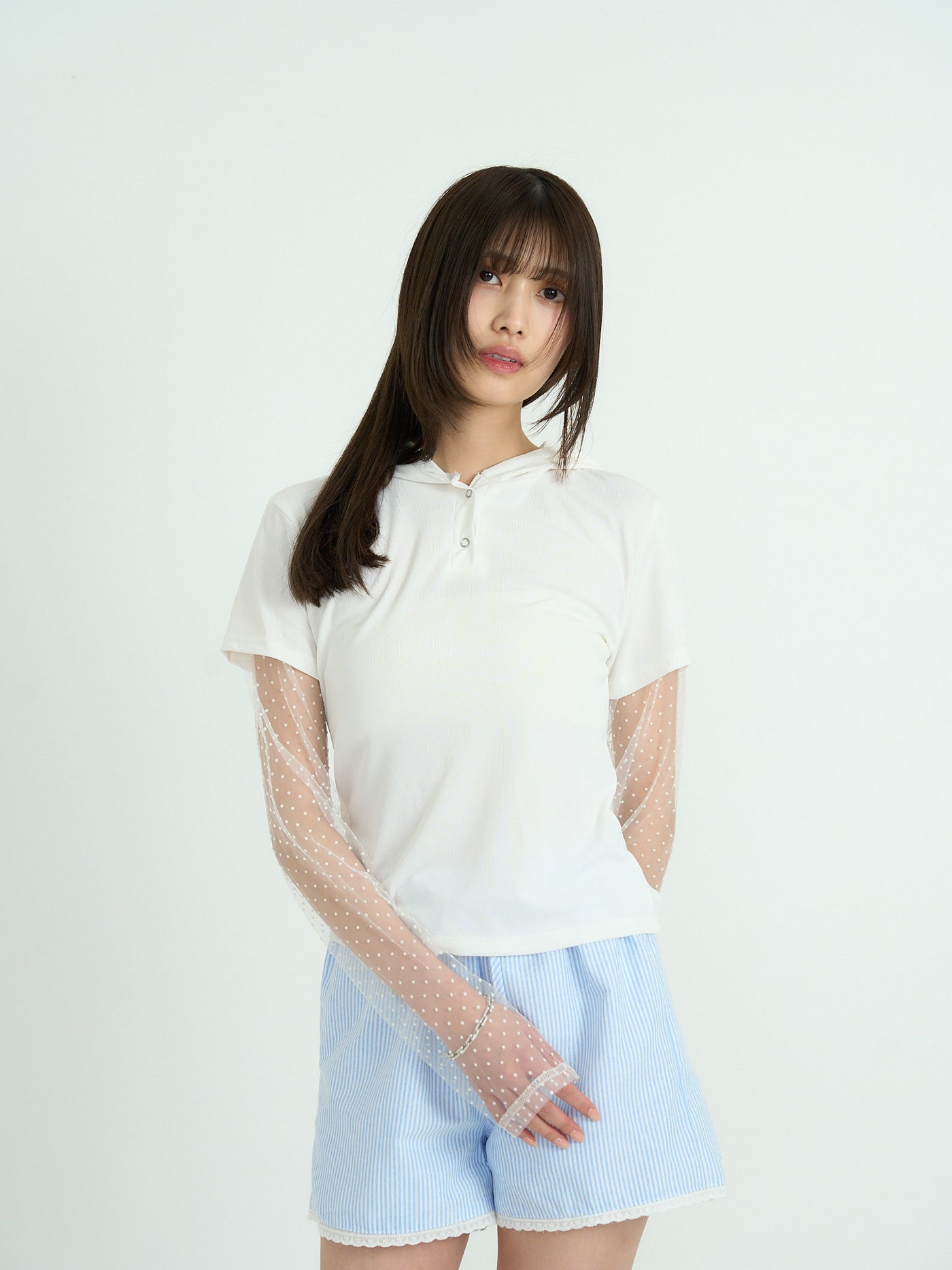 シアー ポロTシャツ カジュアルガーリー レディース Uenui