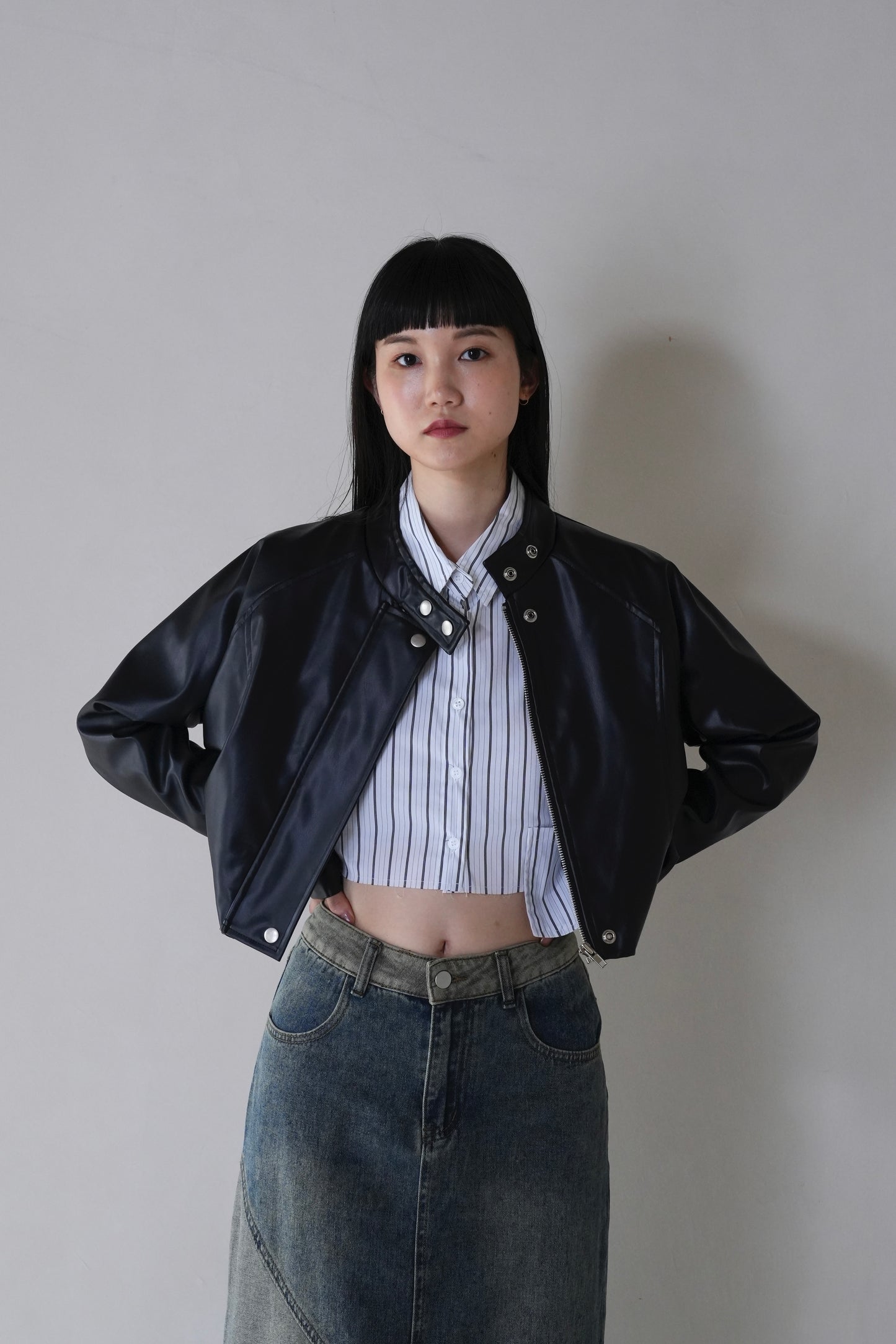 fake leather riders jacket