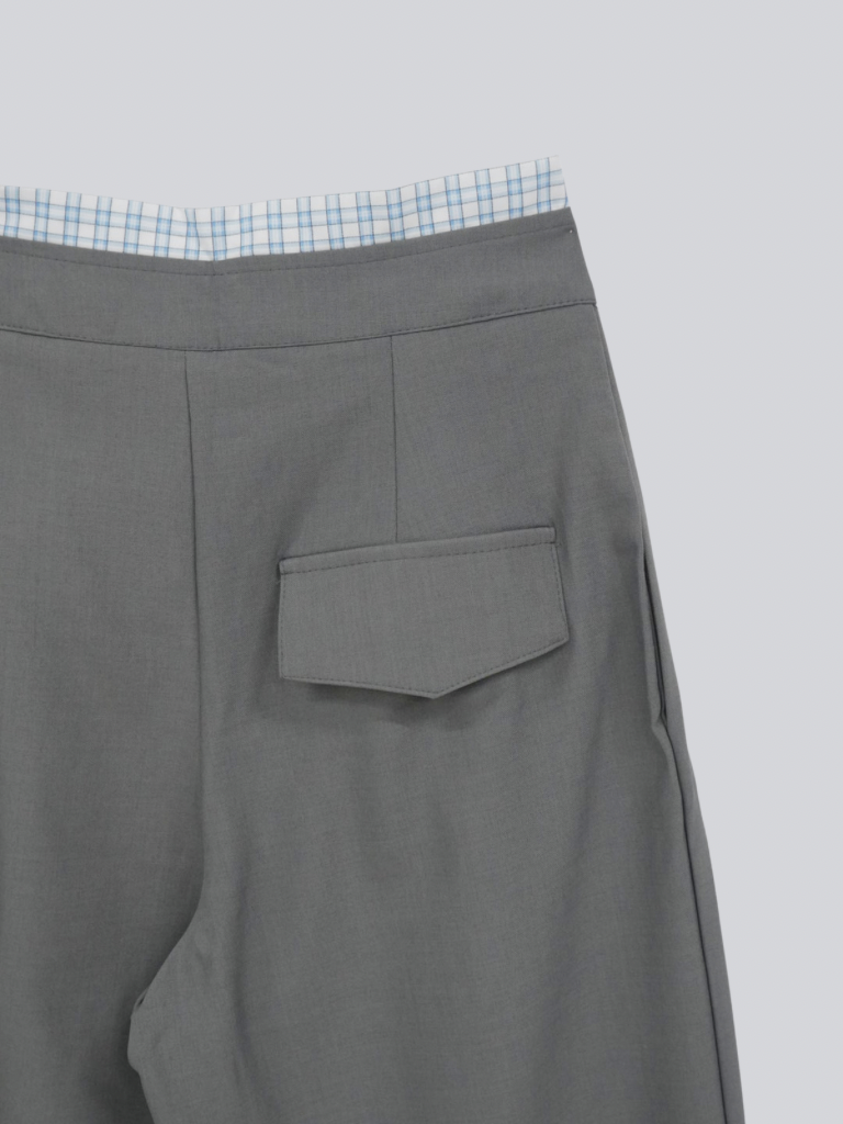 high waist ribbon wide pants