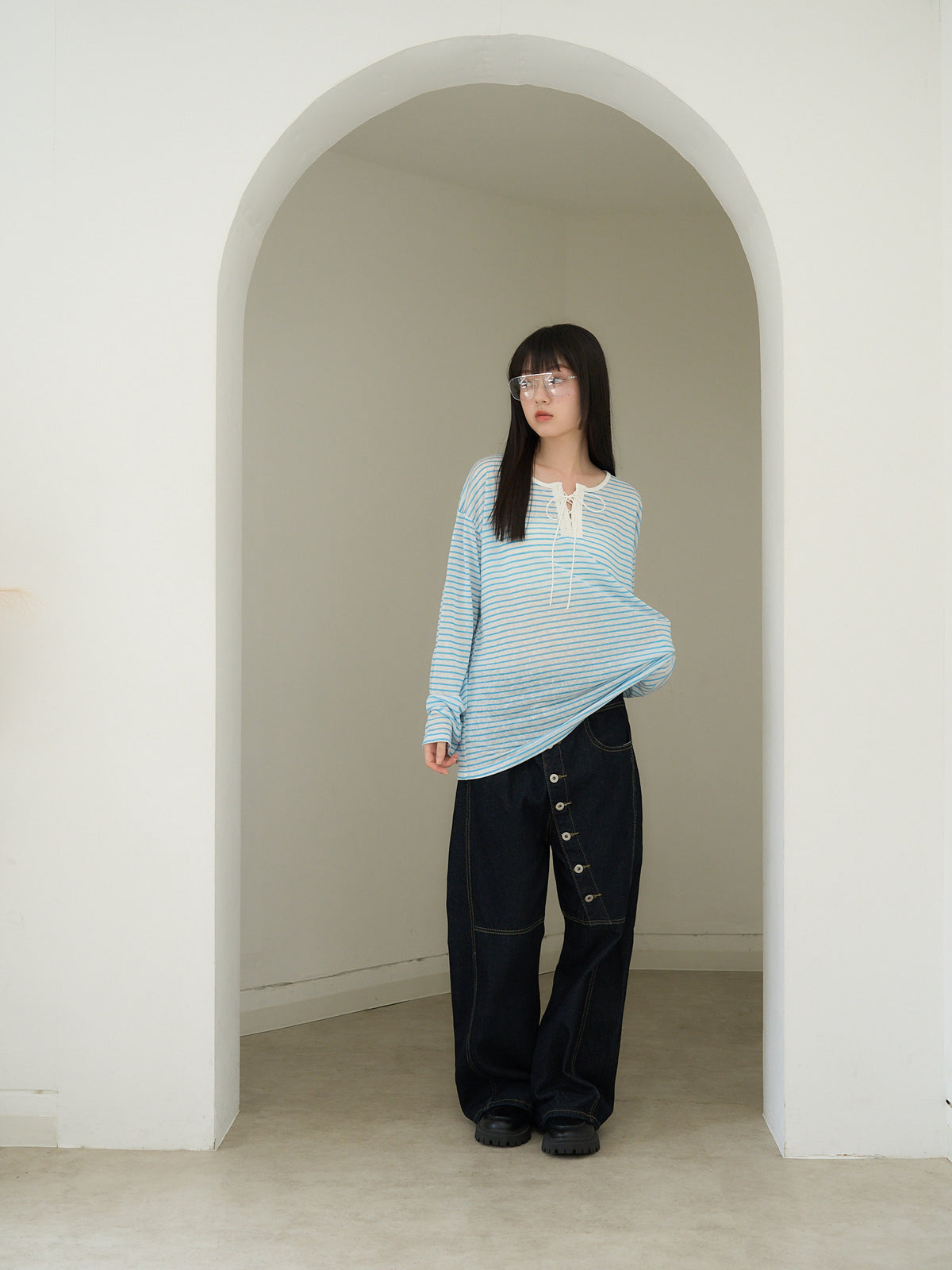 french border long sleeve knit