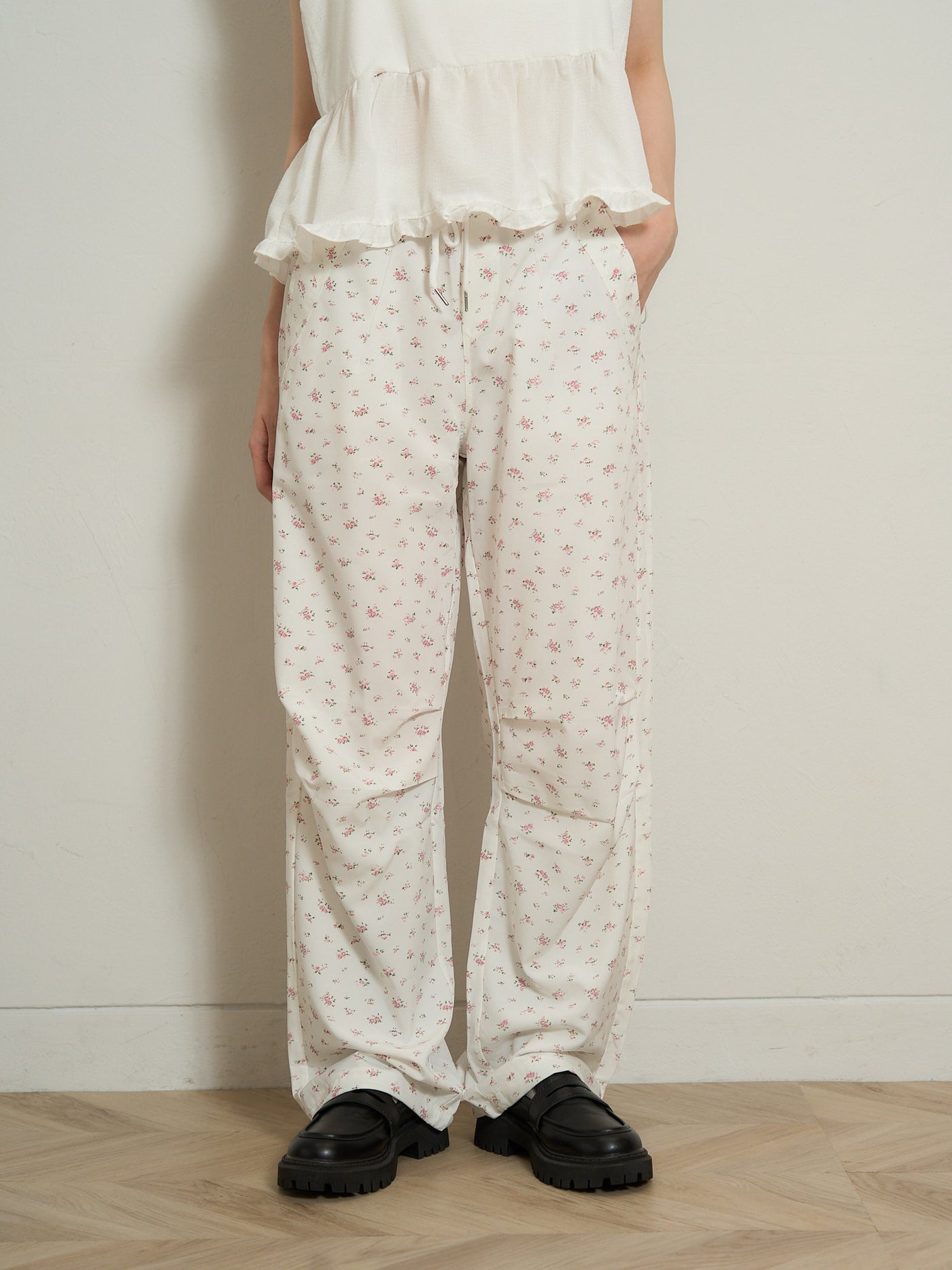 floral wide pants