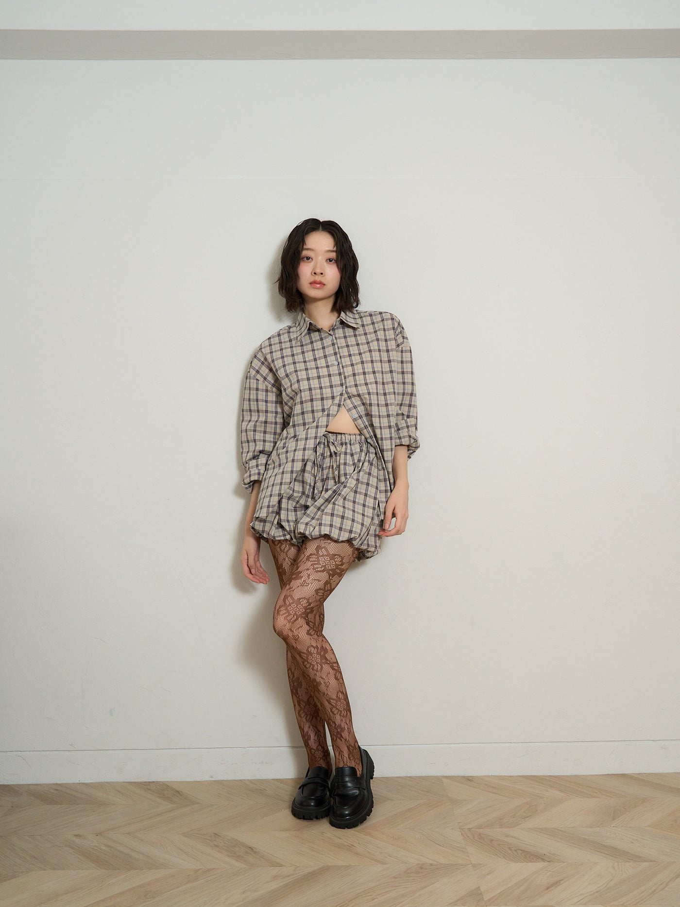 check shirt set