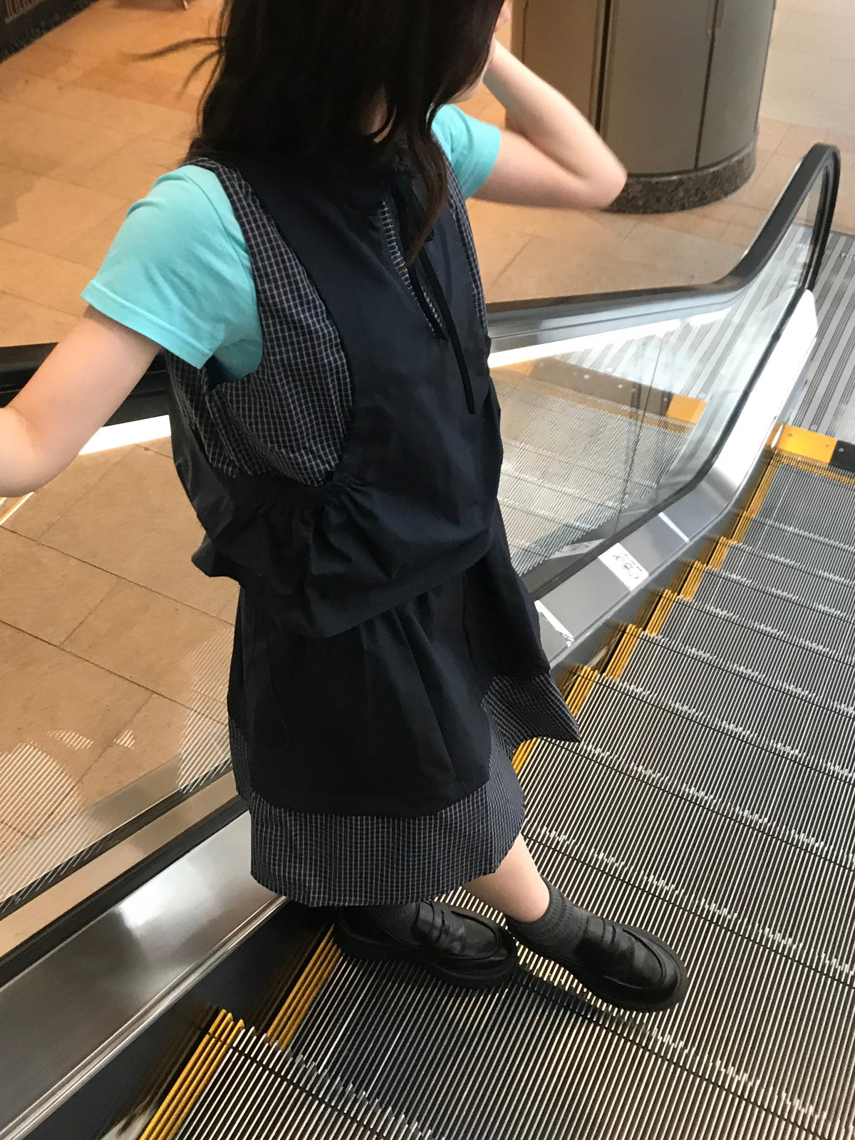 check vest & skirt set