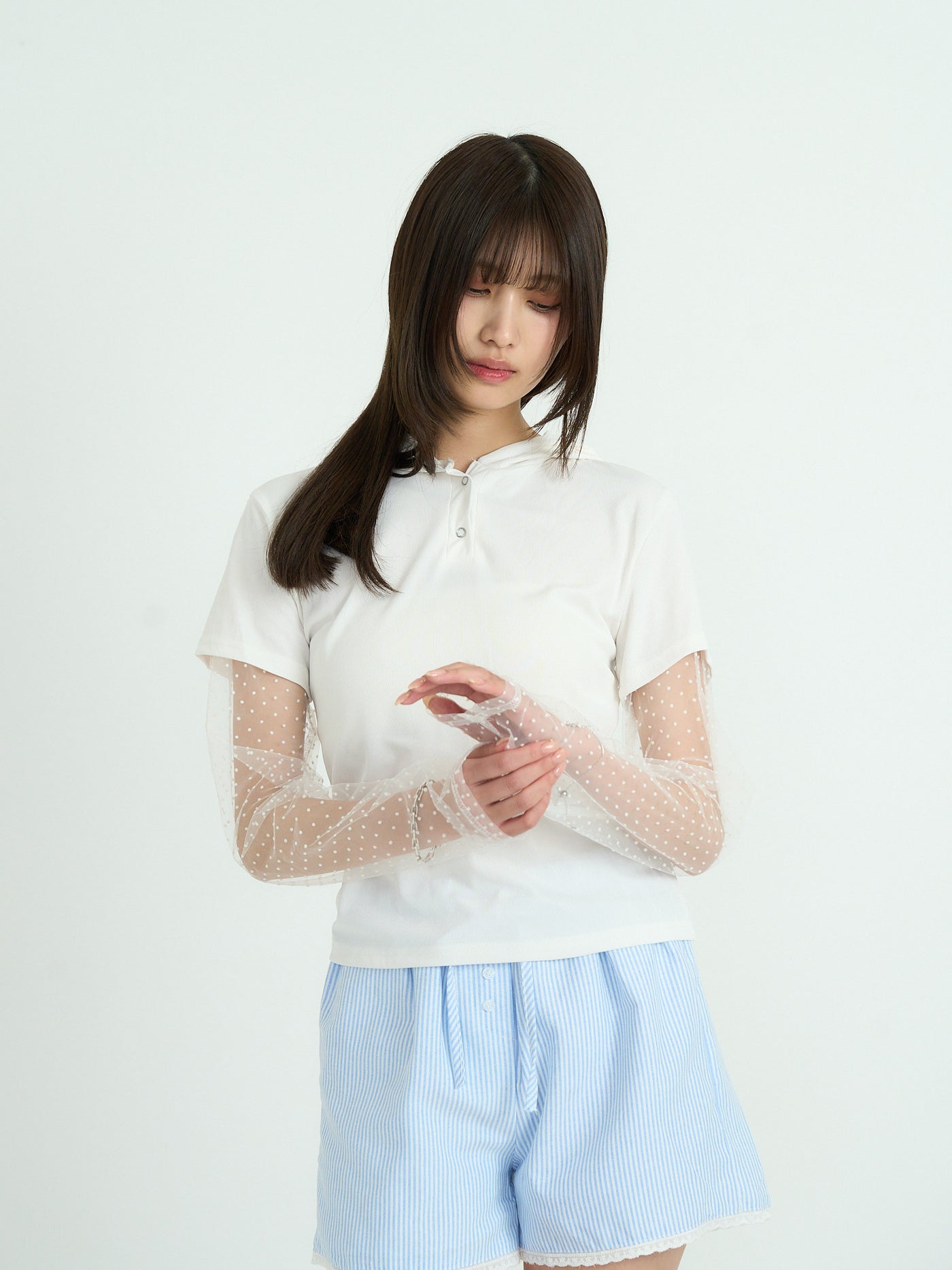 シアー ポロTシャツ カジュアルガーリー レディース Uenui
