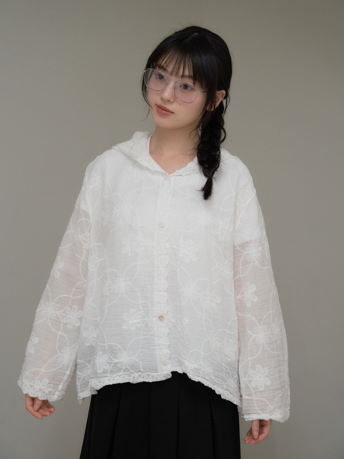 embroidery lace hoodie