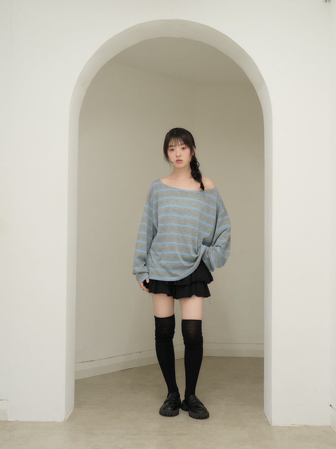 long sleeve border tee
