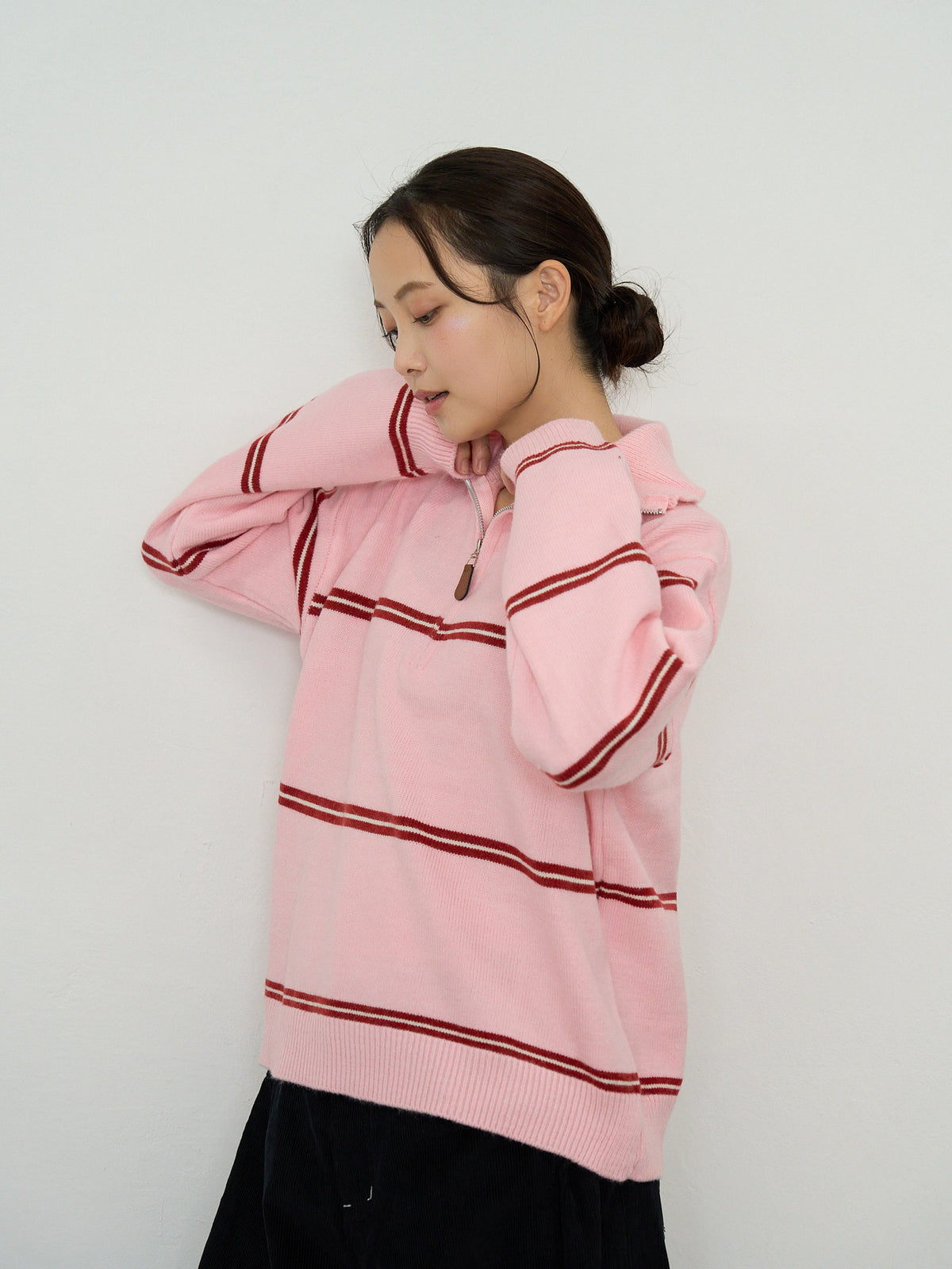 border half zip knit