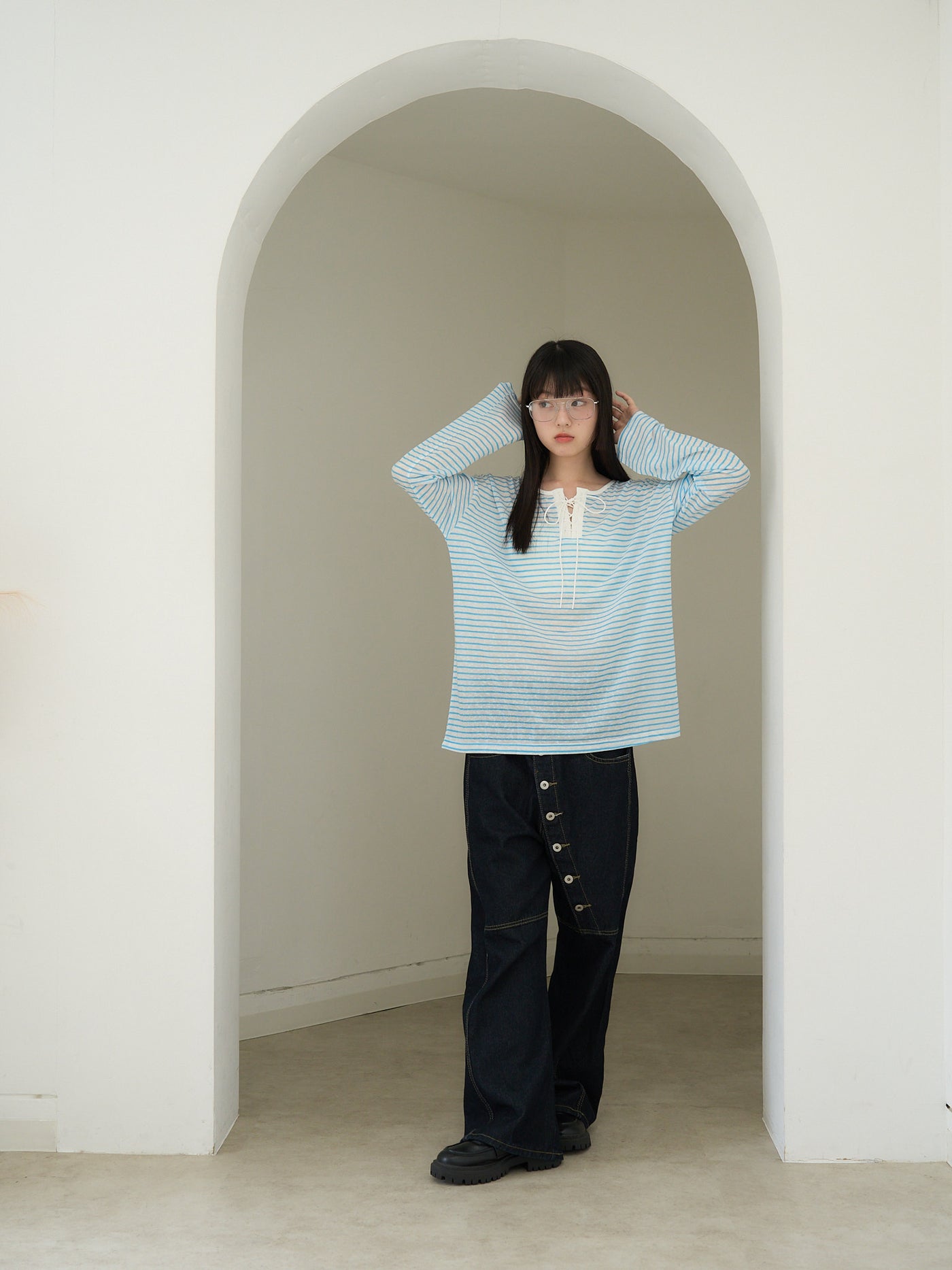 french border long sleeve knit