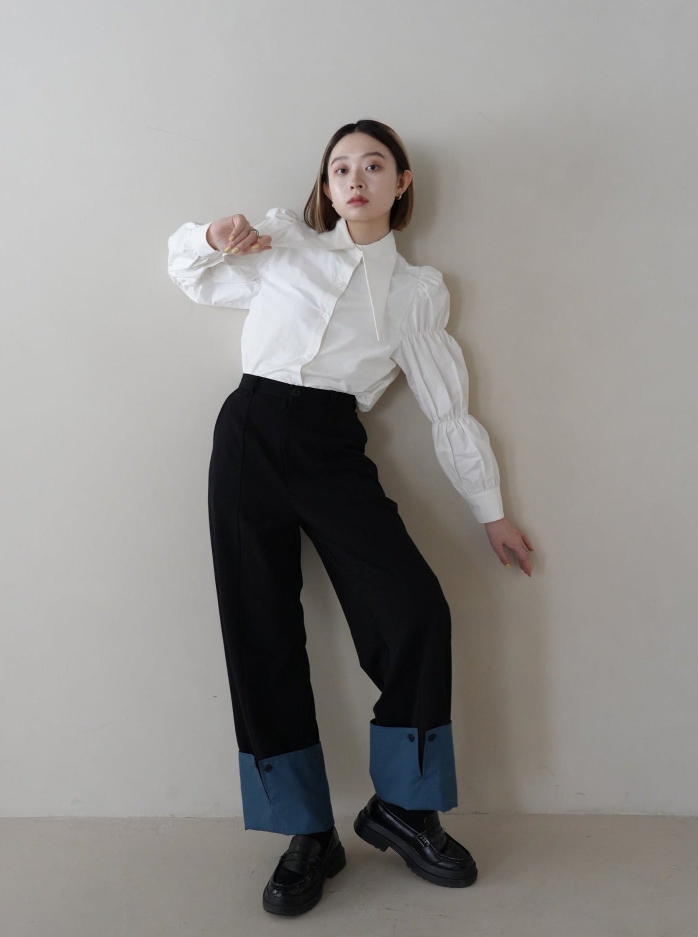 roll-up wide pants