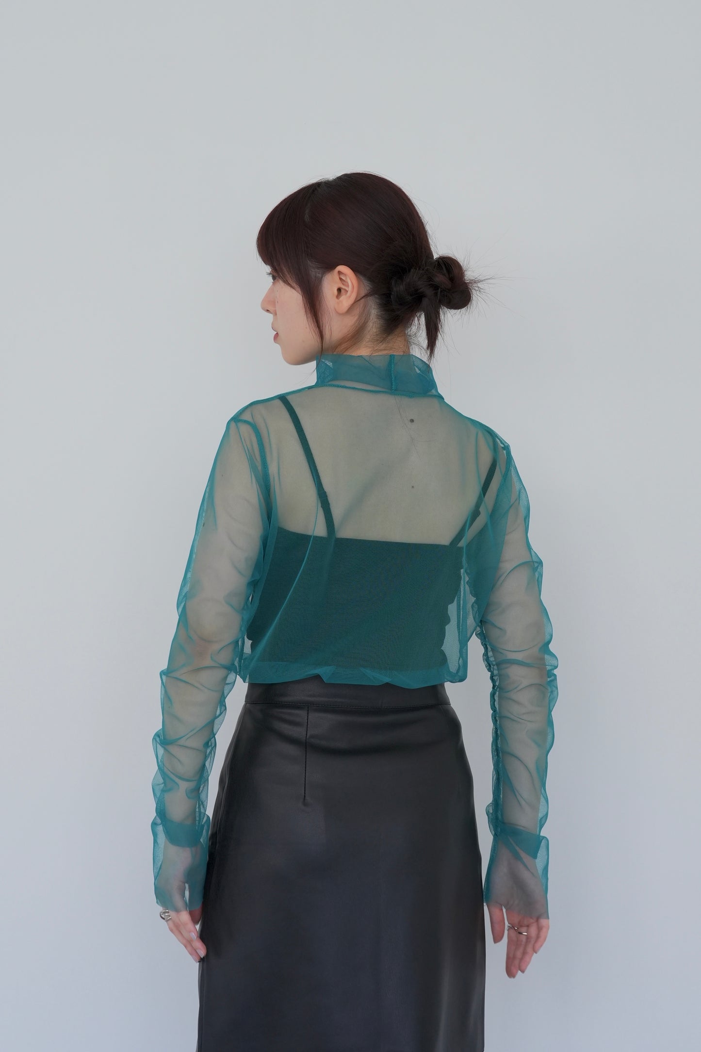 sheer mesh turtleneck