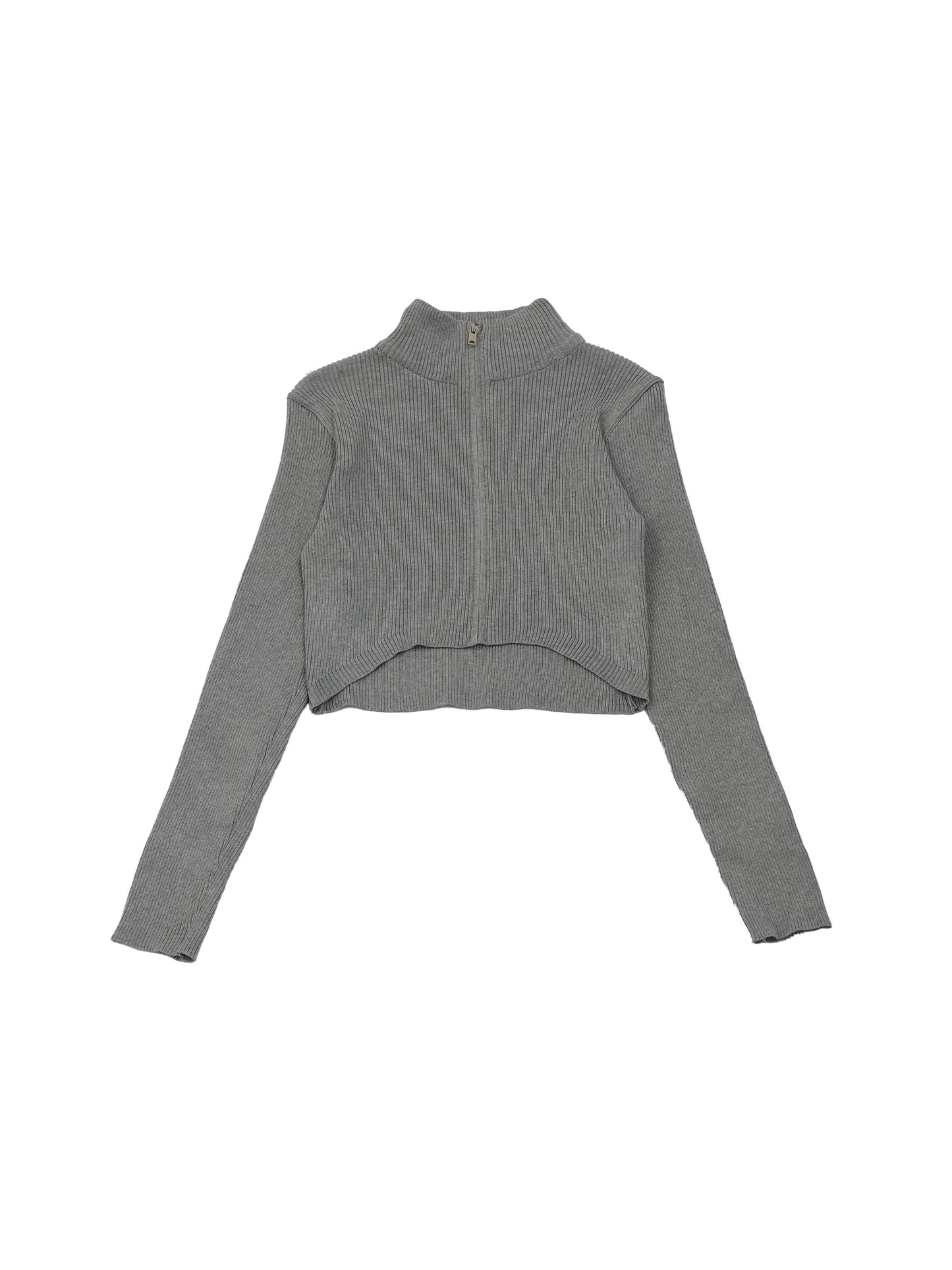 zip cropped knit