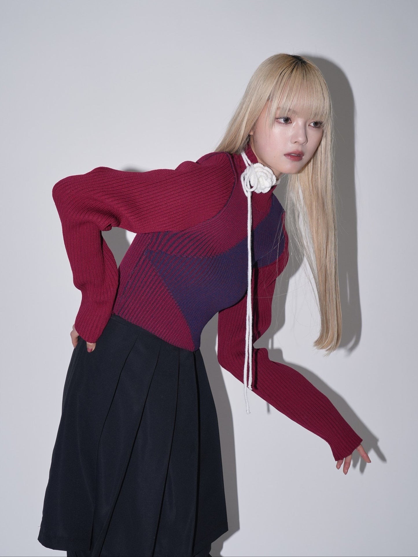 flower choker turtle knit
