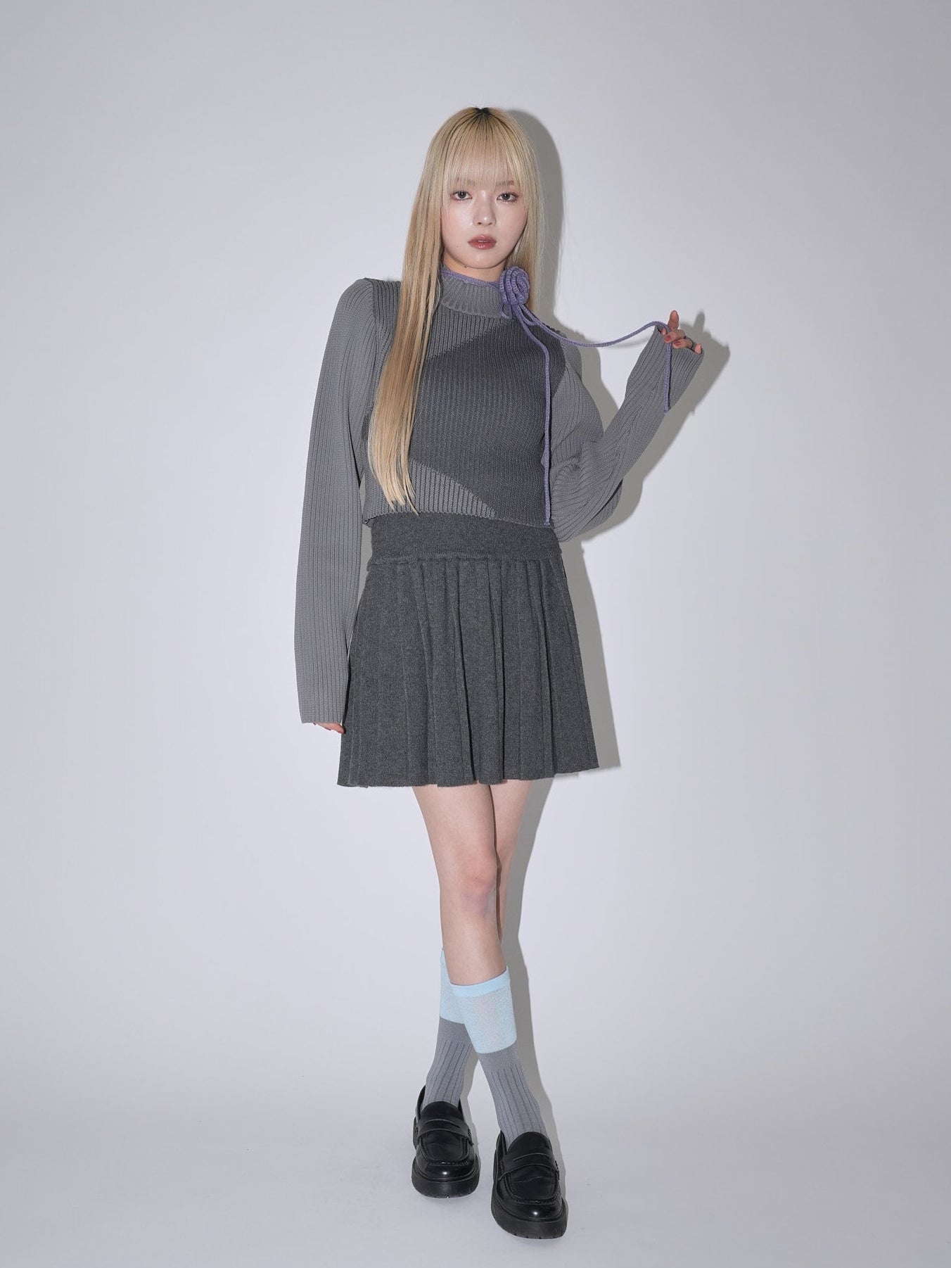 flower choker turtle knit