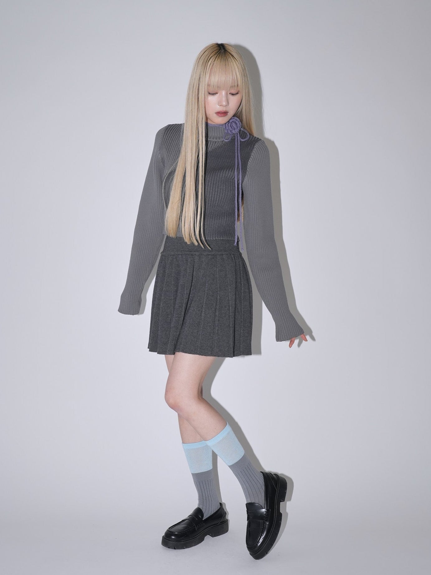 flower choker turtle knit