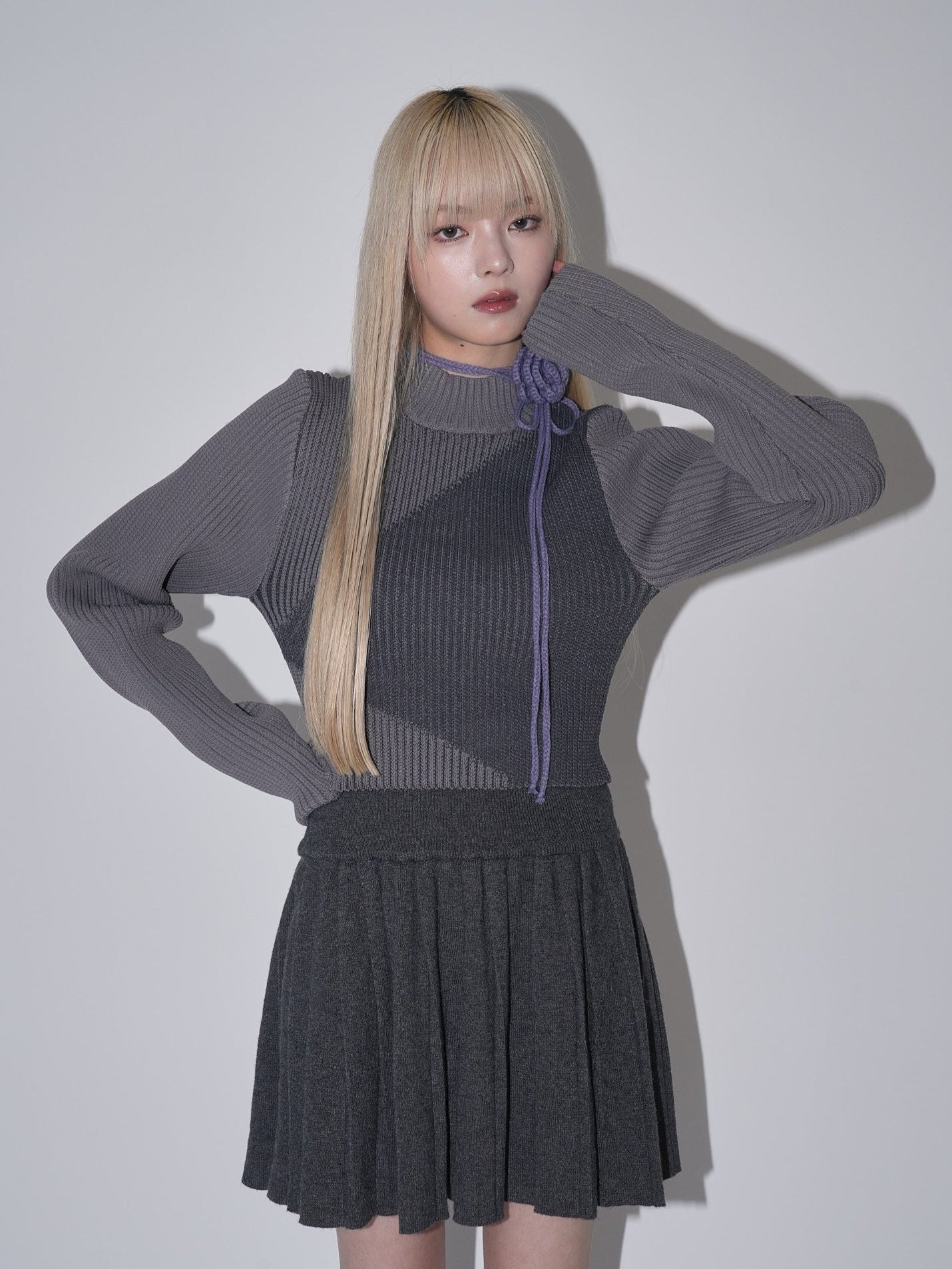 flower choker turtle knit
