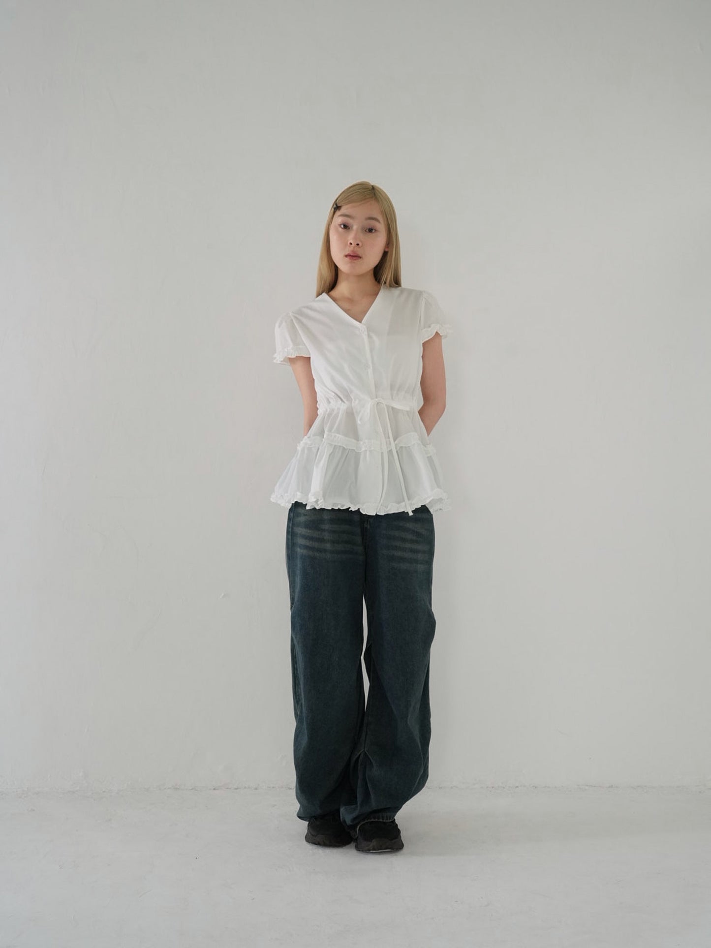 hem frill blouse