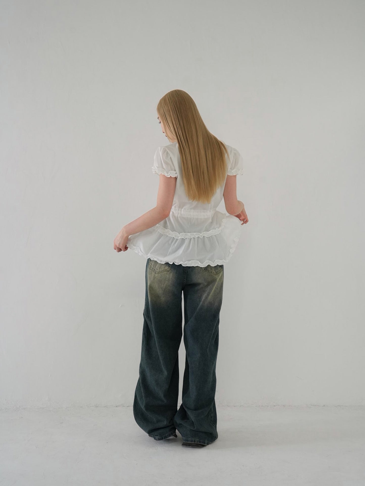 hem frill blouse