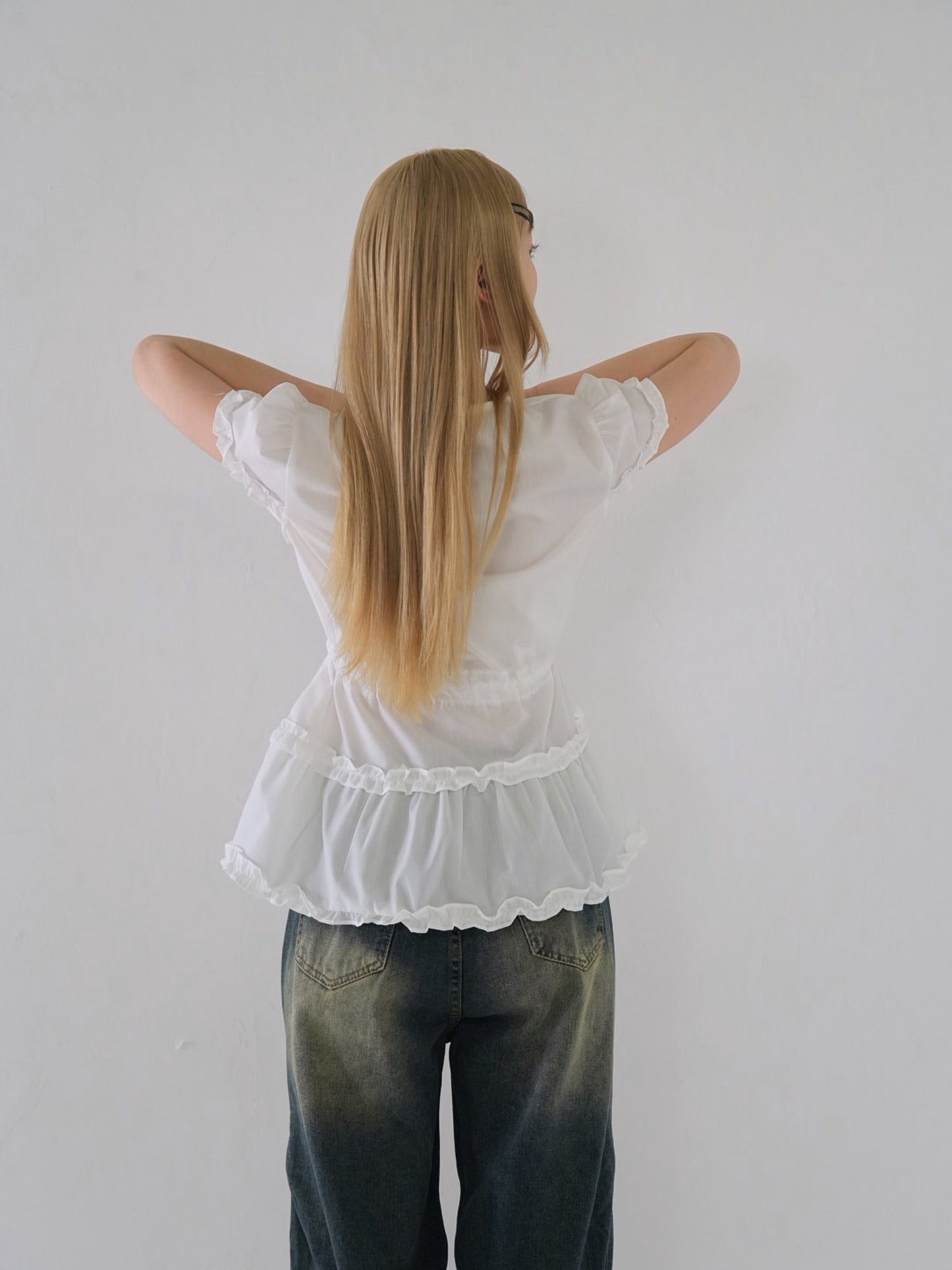 hem frill blouse