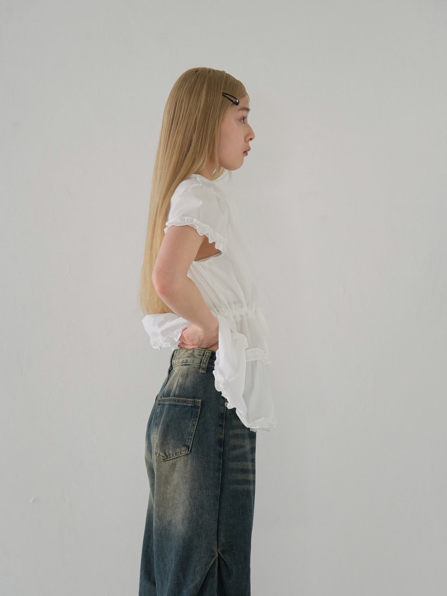 hem frill blouse